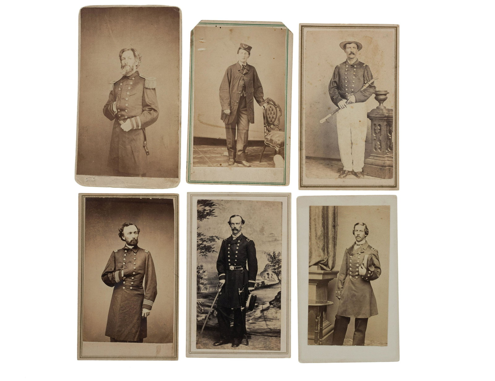 [CIVIL WAR]. A group of 6 CDVs of unidentified Navy (1 of 2)