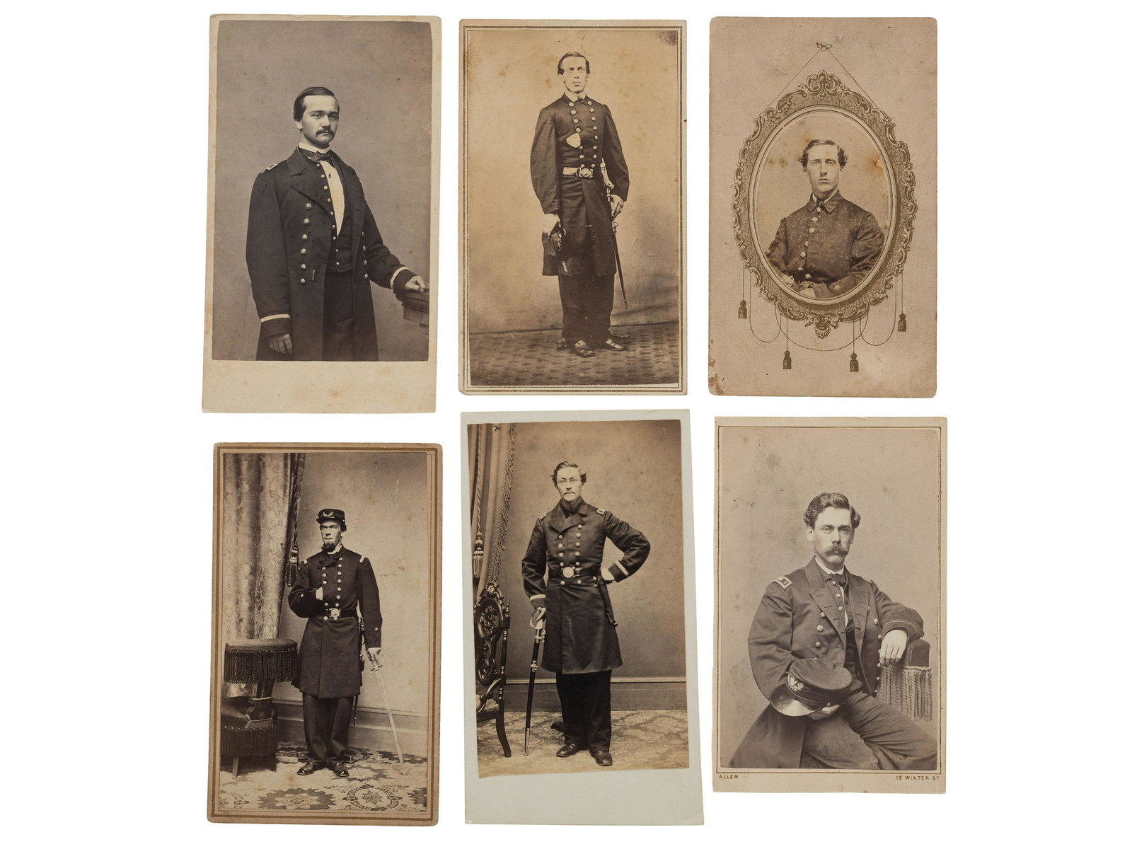 [CIVIL WAR]. A group of  6 CDVs of unidentified (1 of 2)