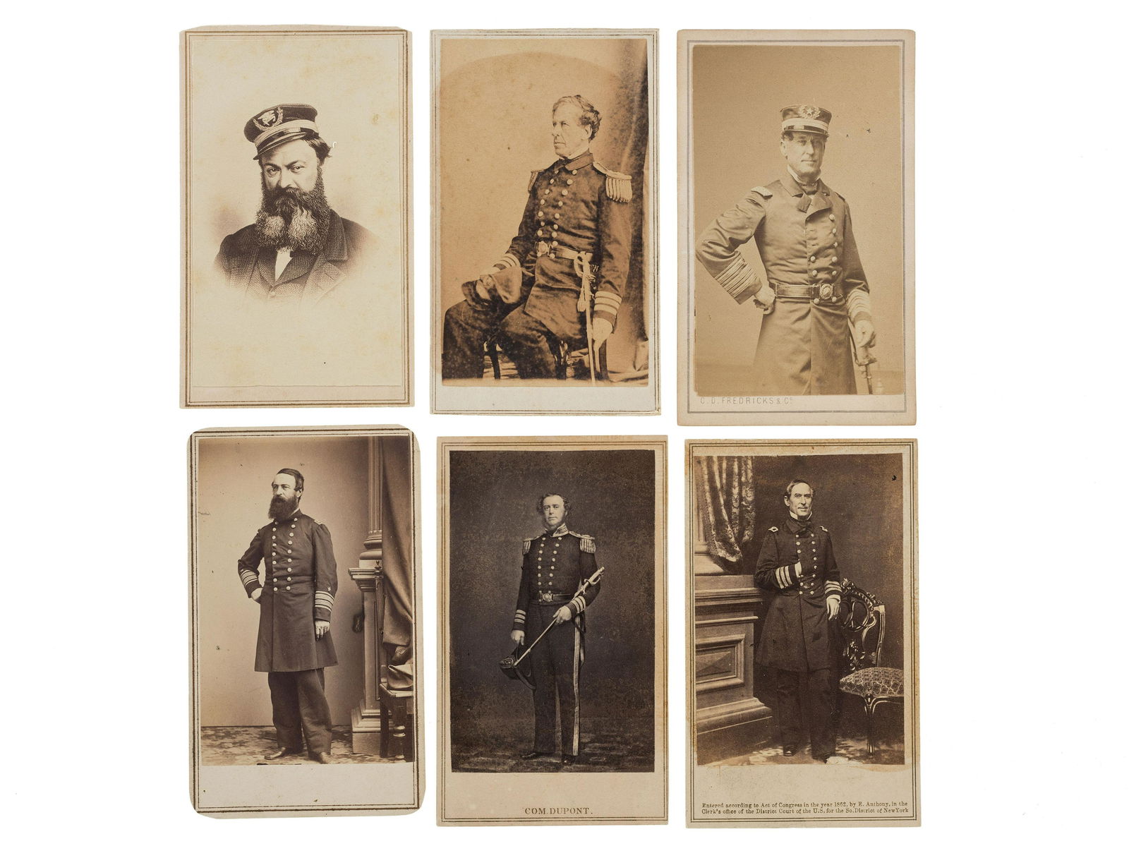 [CIVIL WAR]. A group of 6 CDVs of US Navy flag (1 of 2)