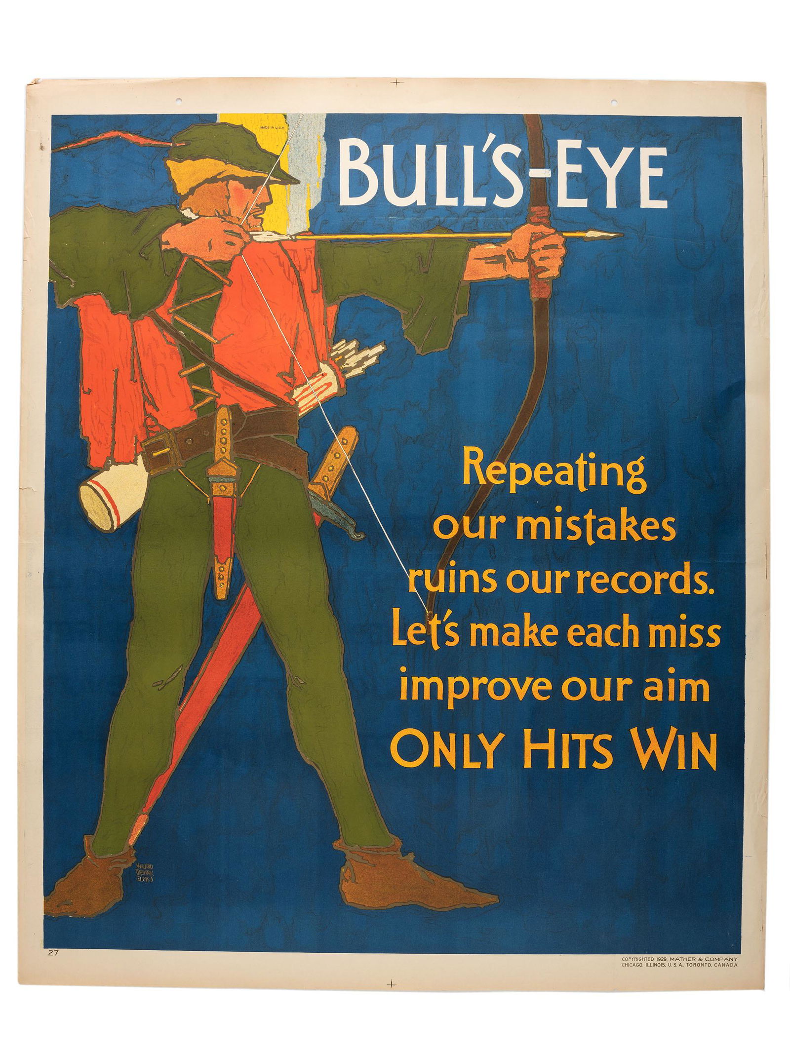 [POSTERS]. ELMES, Willard Frederic, artist. Bull's Eye. (1 of 1)