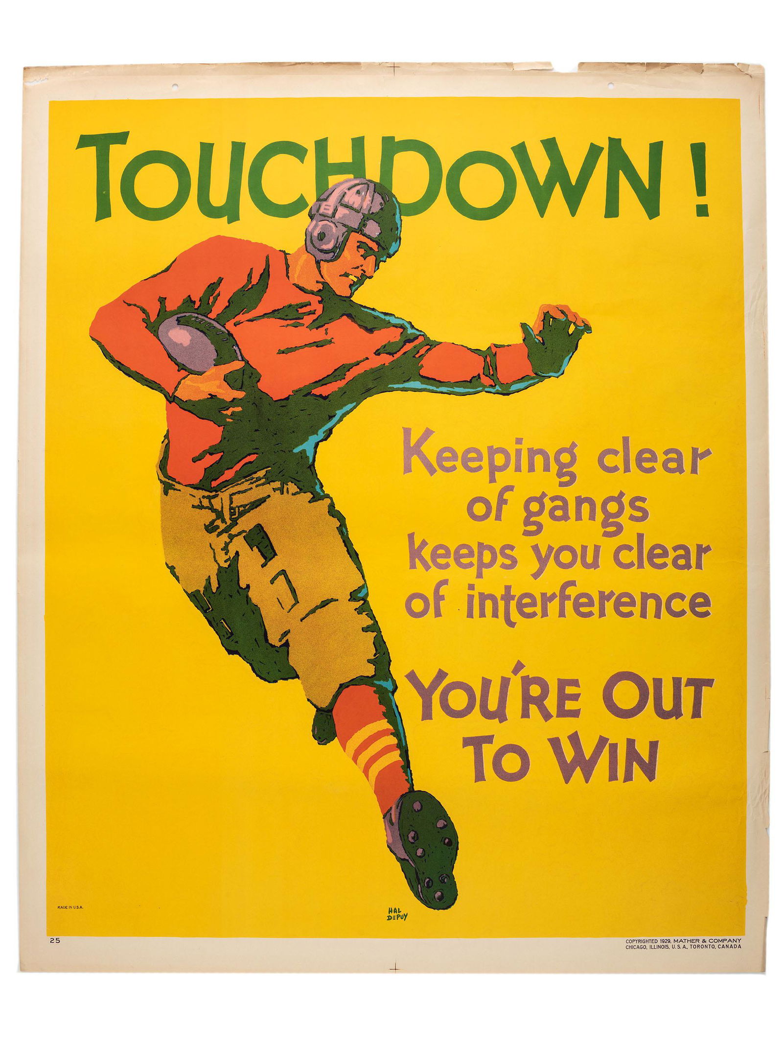 [POSTERS]. DEPUY, Hal, artist. Touchdown! Keeping clear (1 of 1)