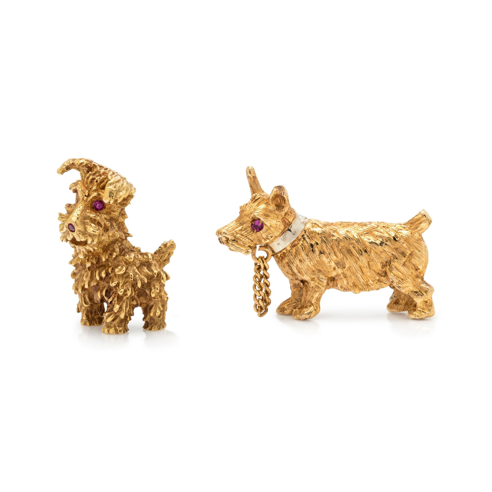 TIFFANY & CO., YELLOW GOLD DOG BROOCH (1 of 2)