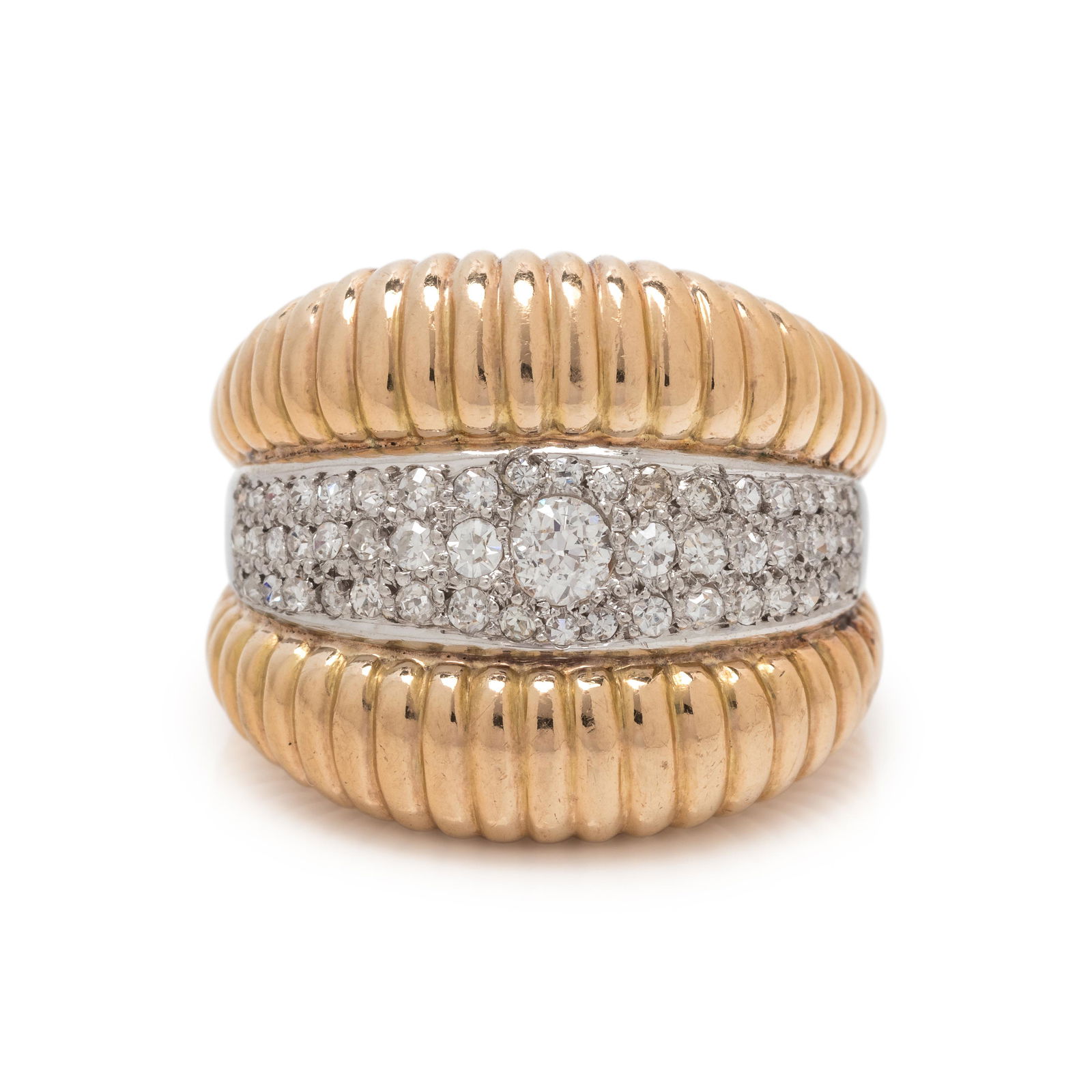 YELLOW GOLD, PLATINUM AND DIAMOND RING (1 of 3)