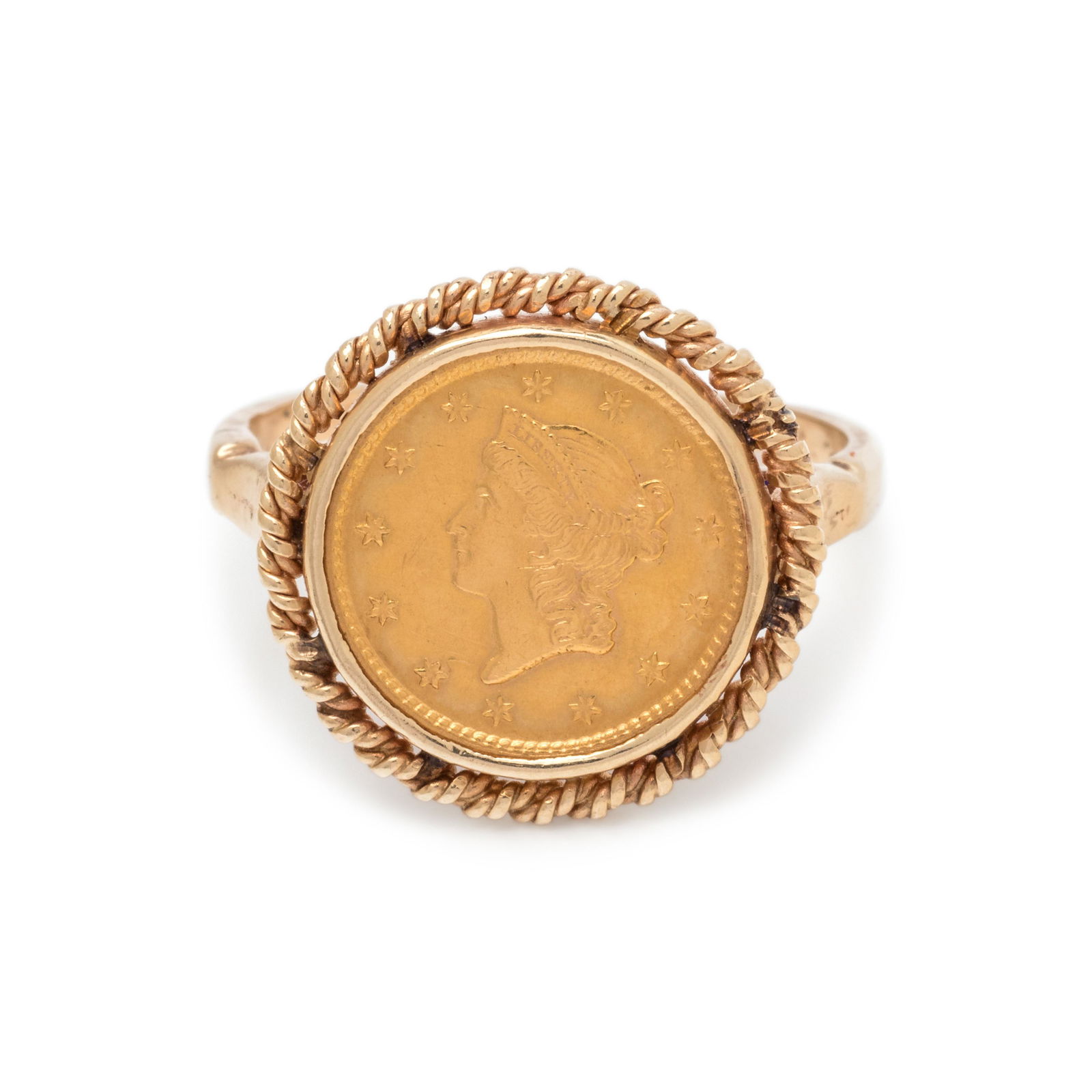 YELLOW GOLD AND COIN RING (1 of 3)