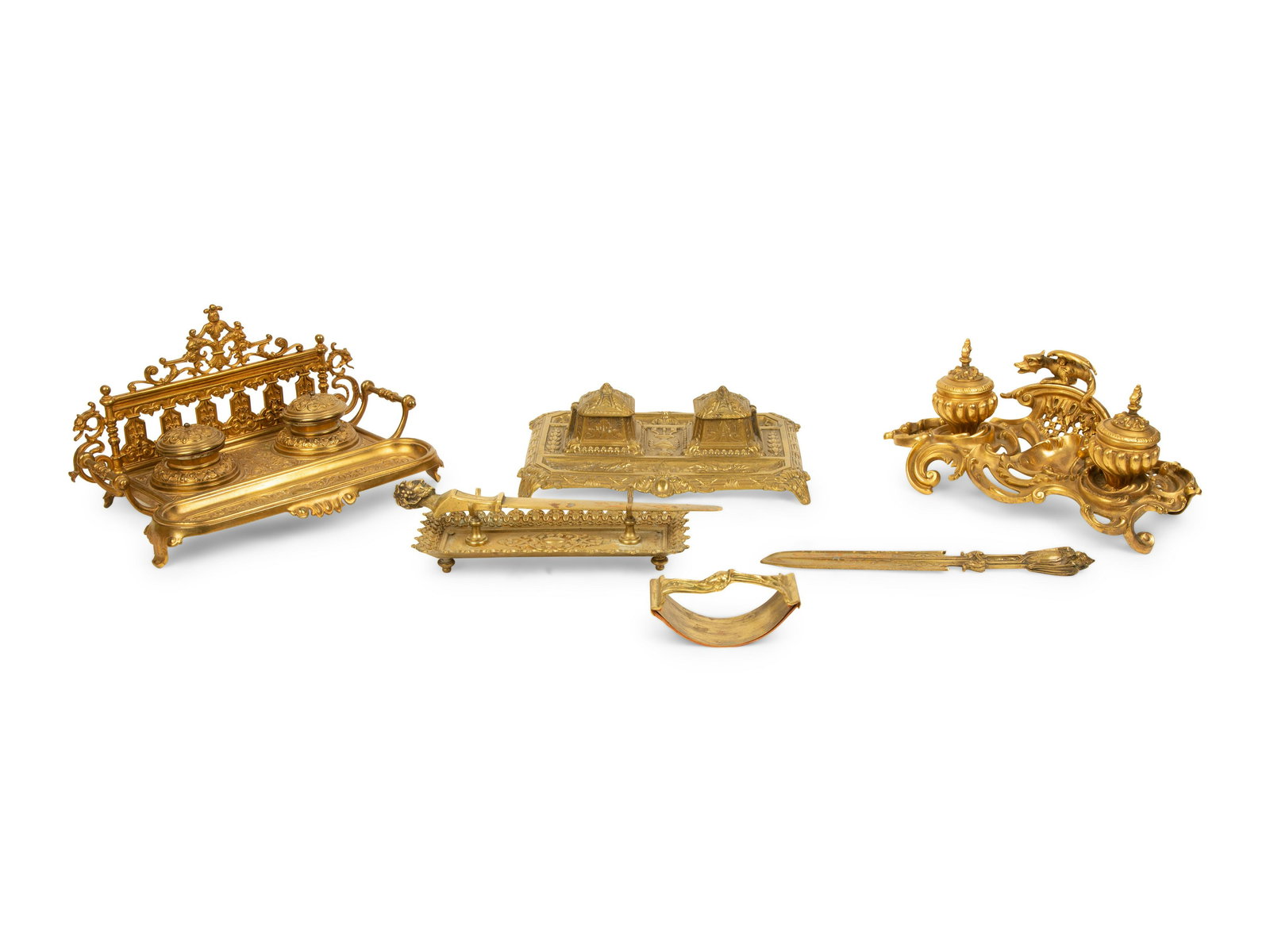 A Group of Continental Brass Desk Articles (1 of 5)