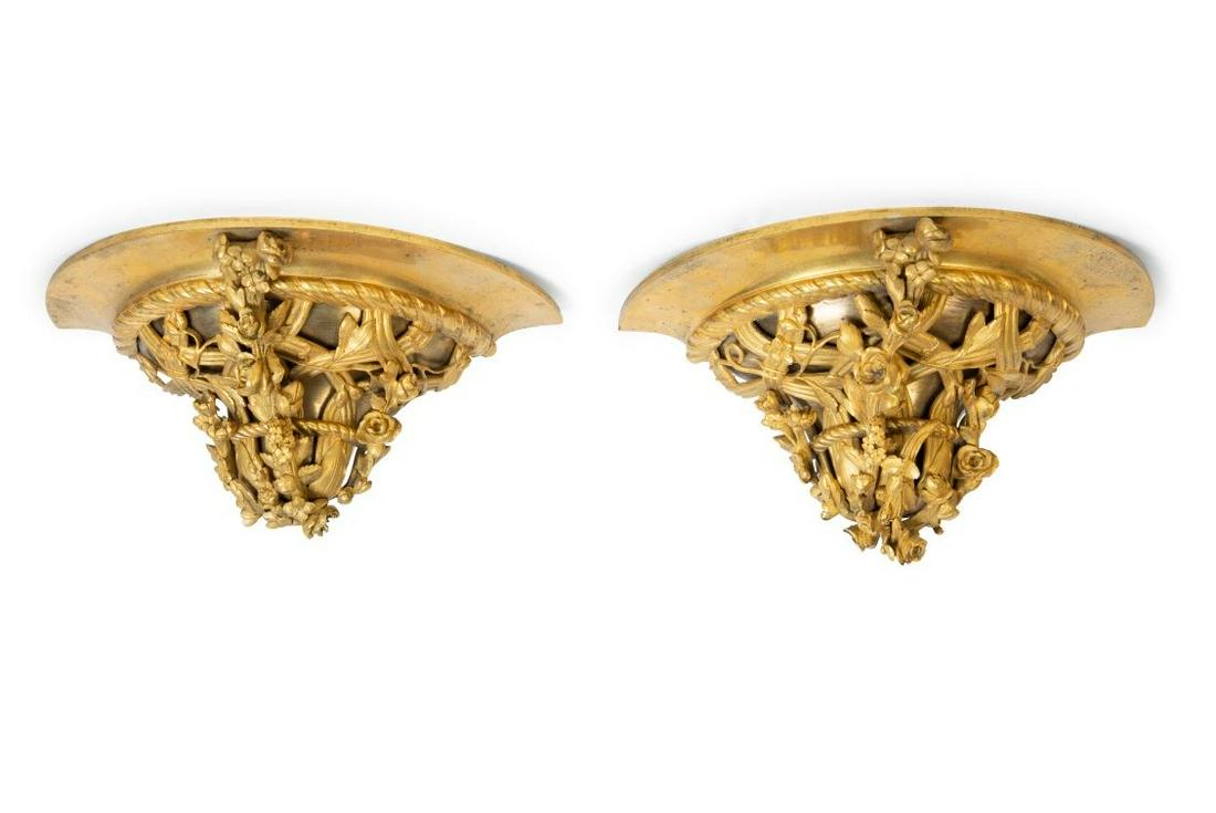 A Pair of Gilt Metal Floral Trellis Design Wall (1 of 2)