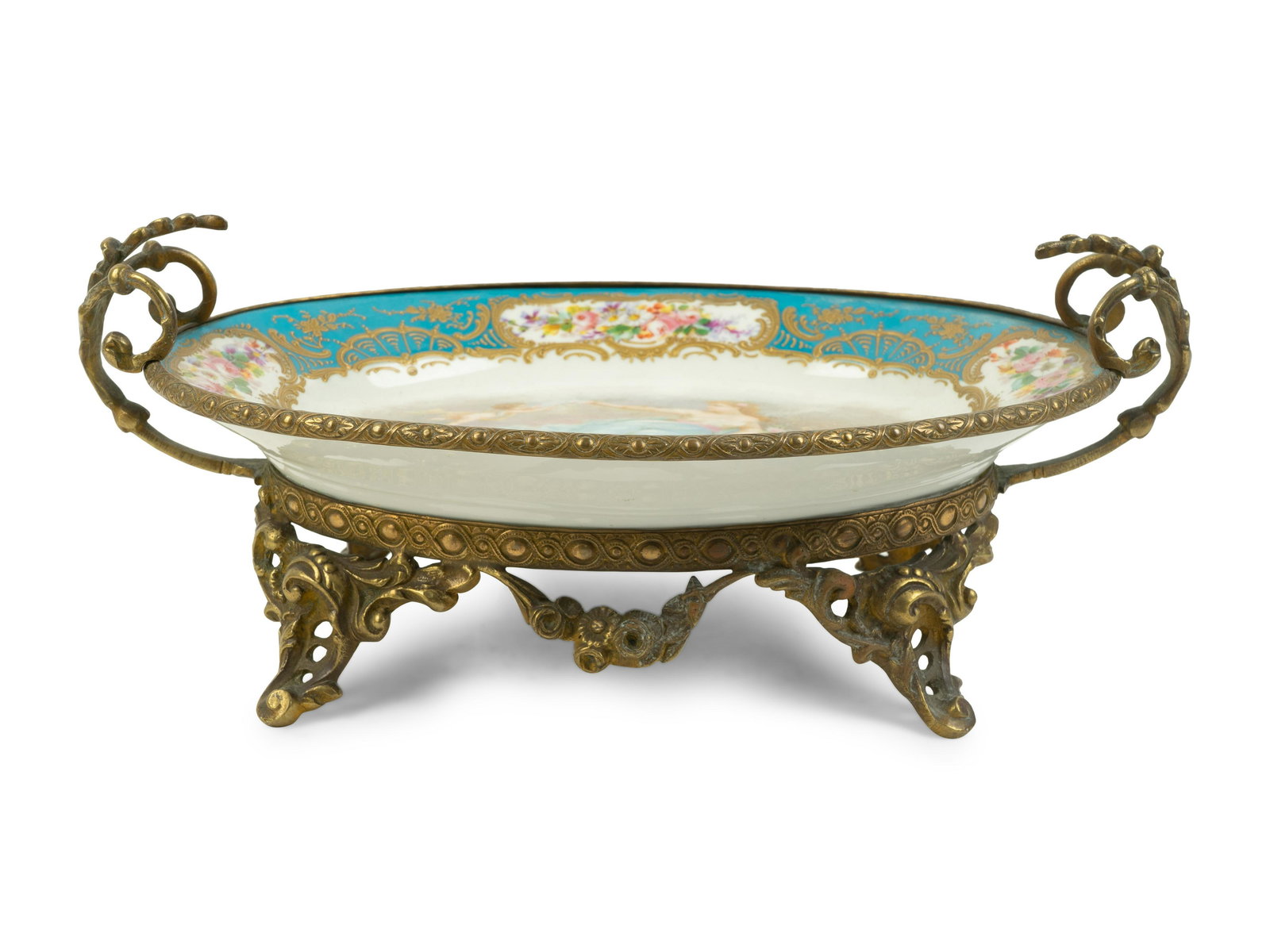 A Sevres Style Gilt Metal Mounted Porcelain Tray (1 of 4)