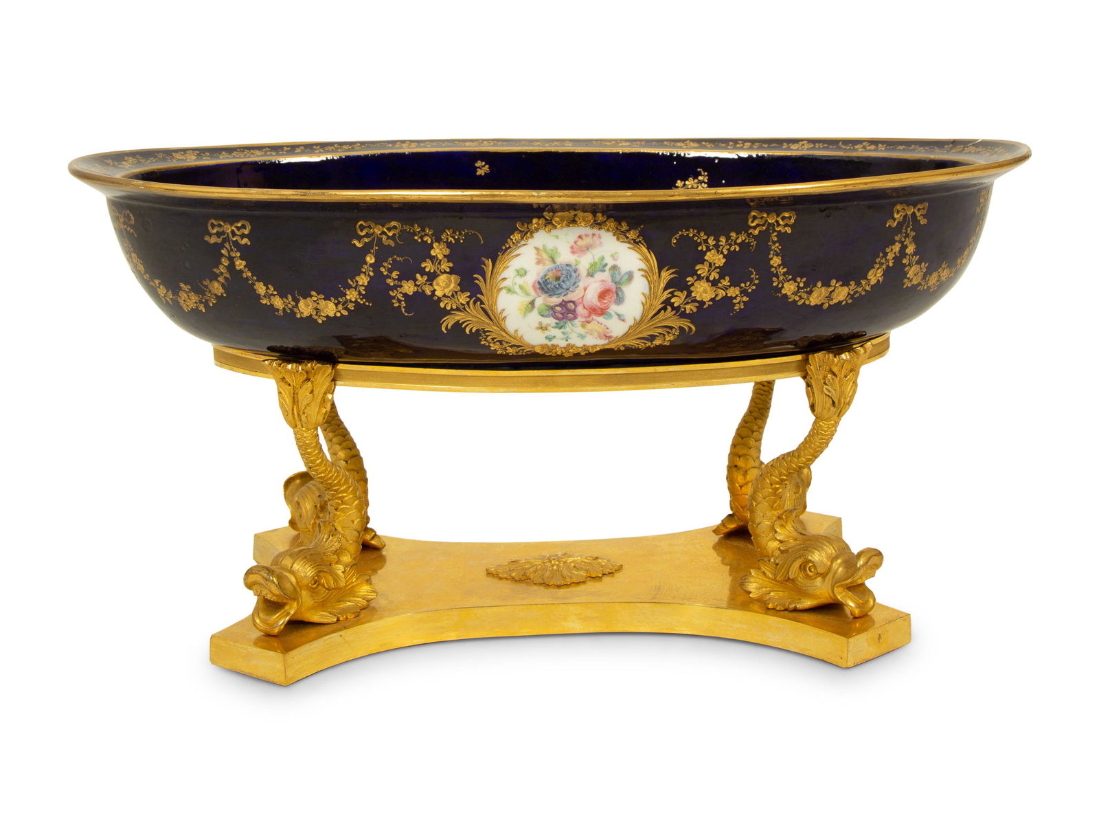 A Sevres Porcelain Bowl Mounted on Gilt Bronze Stand (1 of 4)
