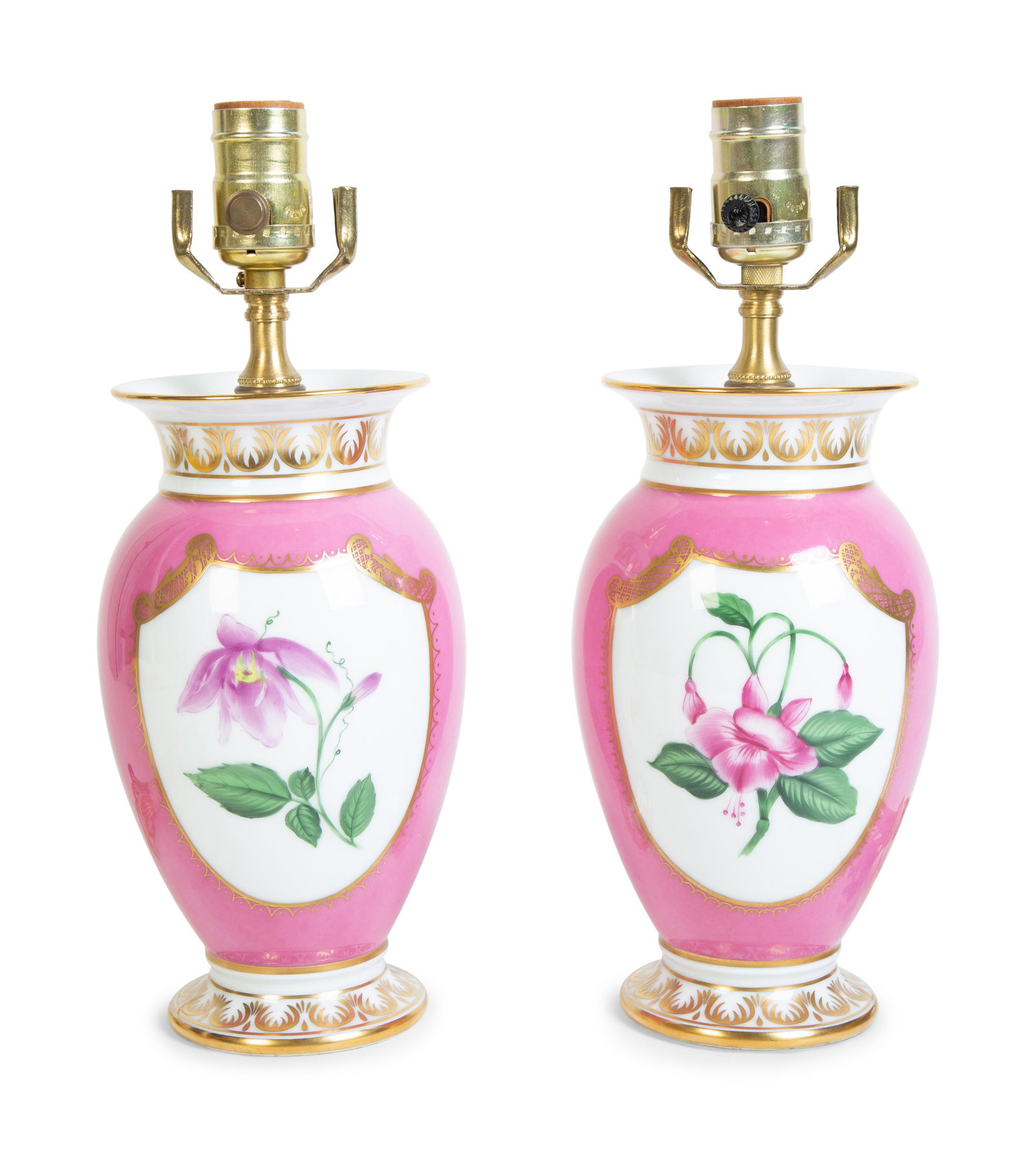 A Pair of German Porcelain Vases Mounted as Lamps (1 of 1)