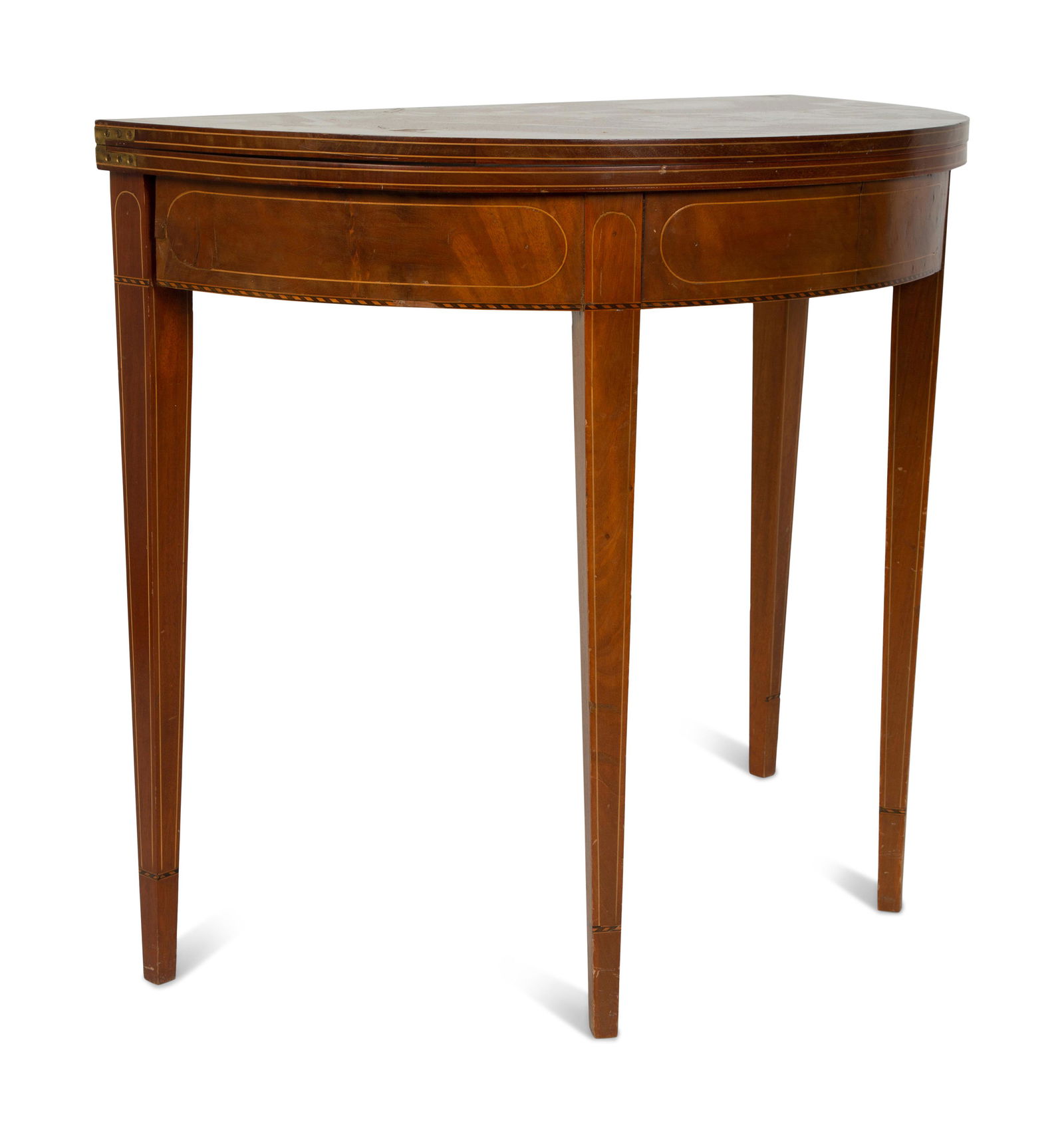 A George III Style Mahogany Demi-lune Flip-Top Game (1 of 3)