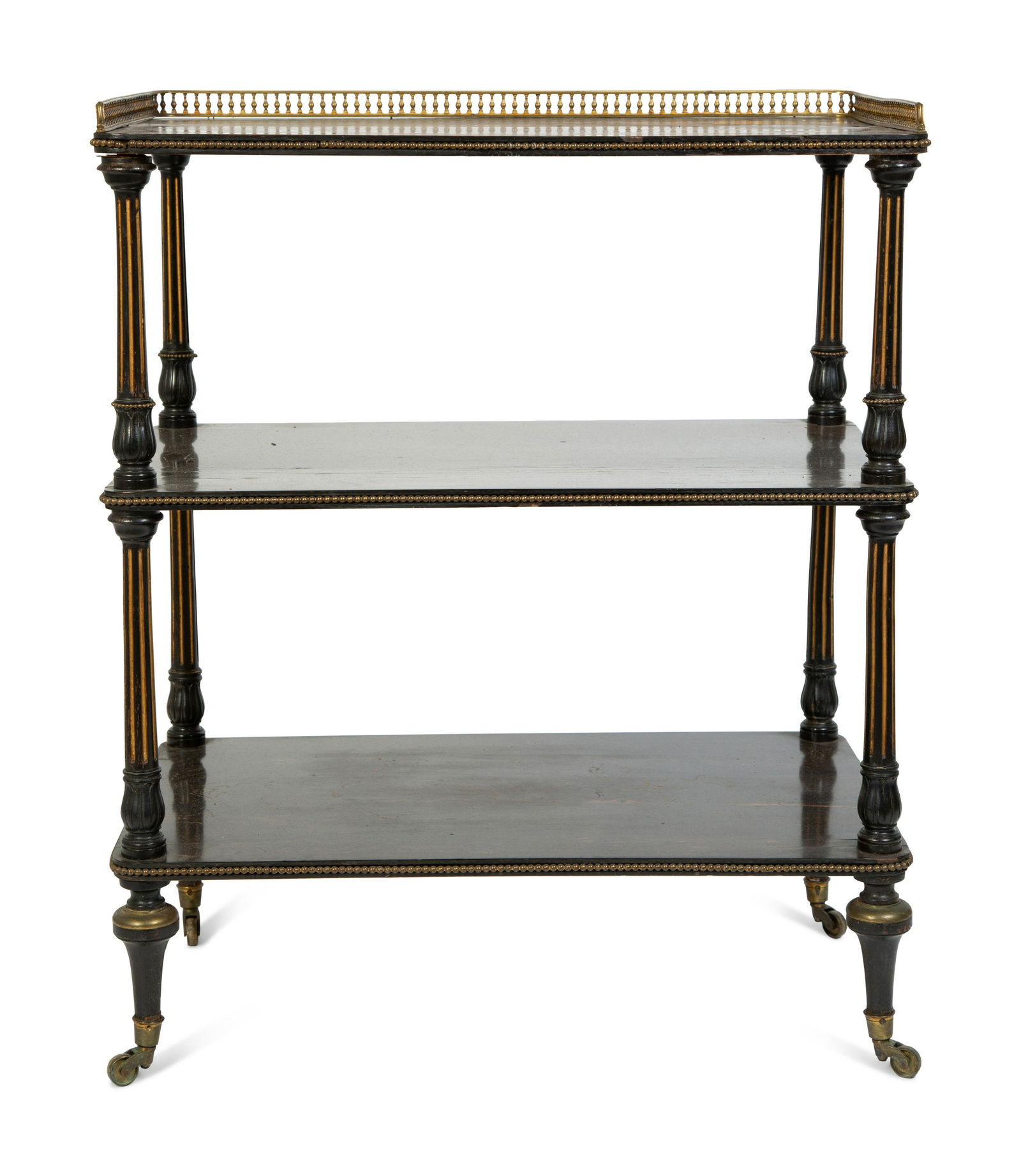 A Regency Style Coromandel Three Tier Tea Cart with (1 of 3)