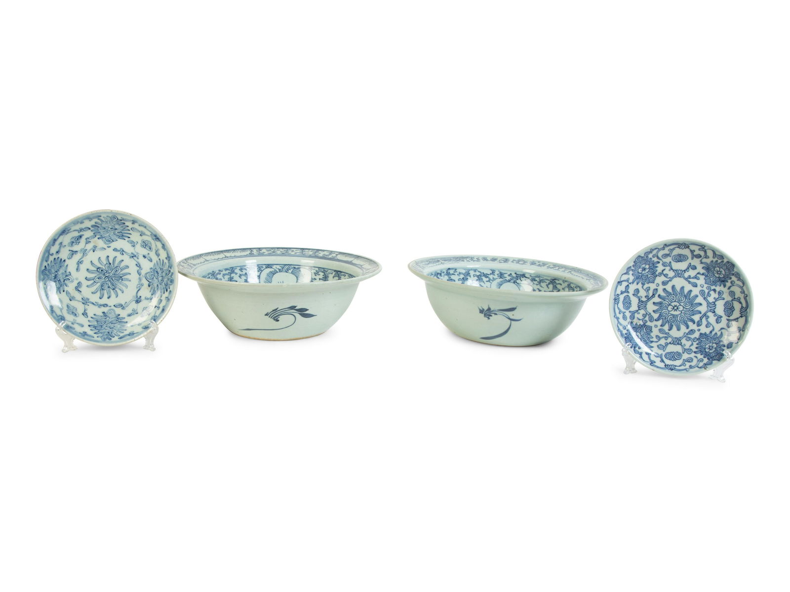 Two Chinese Blue and White Porcleain Lotus Bowls and (1 of 1)