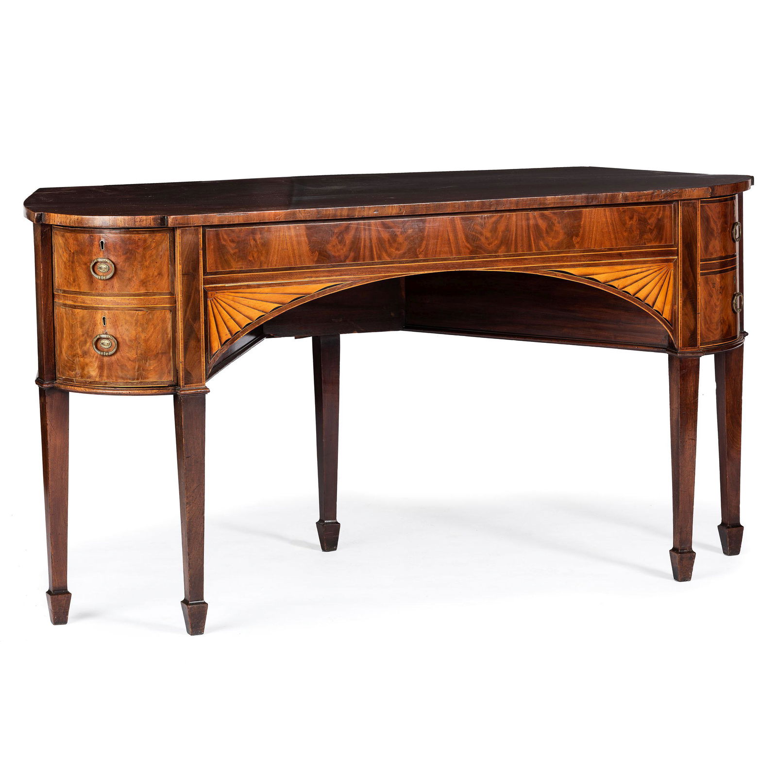 A Gillows of Lancaster Regency Inlaid Mahogany: A Gillows of Lancaster Regency Inlaid Mahogany Sideboard Circa 1815 stamped on drawer edge.Height 36 x width 69 x depth 31 inches. Property from the Estate of Mr. Alfred Moore, Cincinnati, Ohio