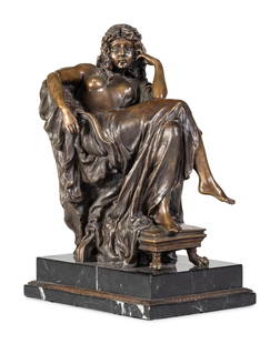 After Jean-Baptiste Carpeaux (French, 1827-1875) &#160;: After Jean-Baptiste Carpeaux (French, 1827-1875) &#160; A Seated Lady Early 20th Century patinated bronze signed Carpeaus Height 17 inches Property from the Collection of Dr. James Dawson, Manchester,