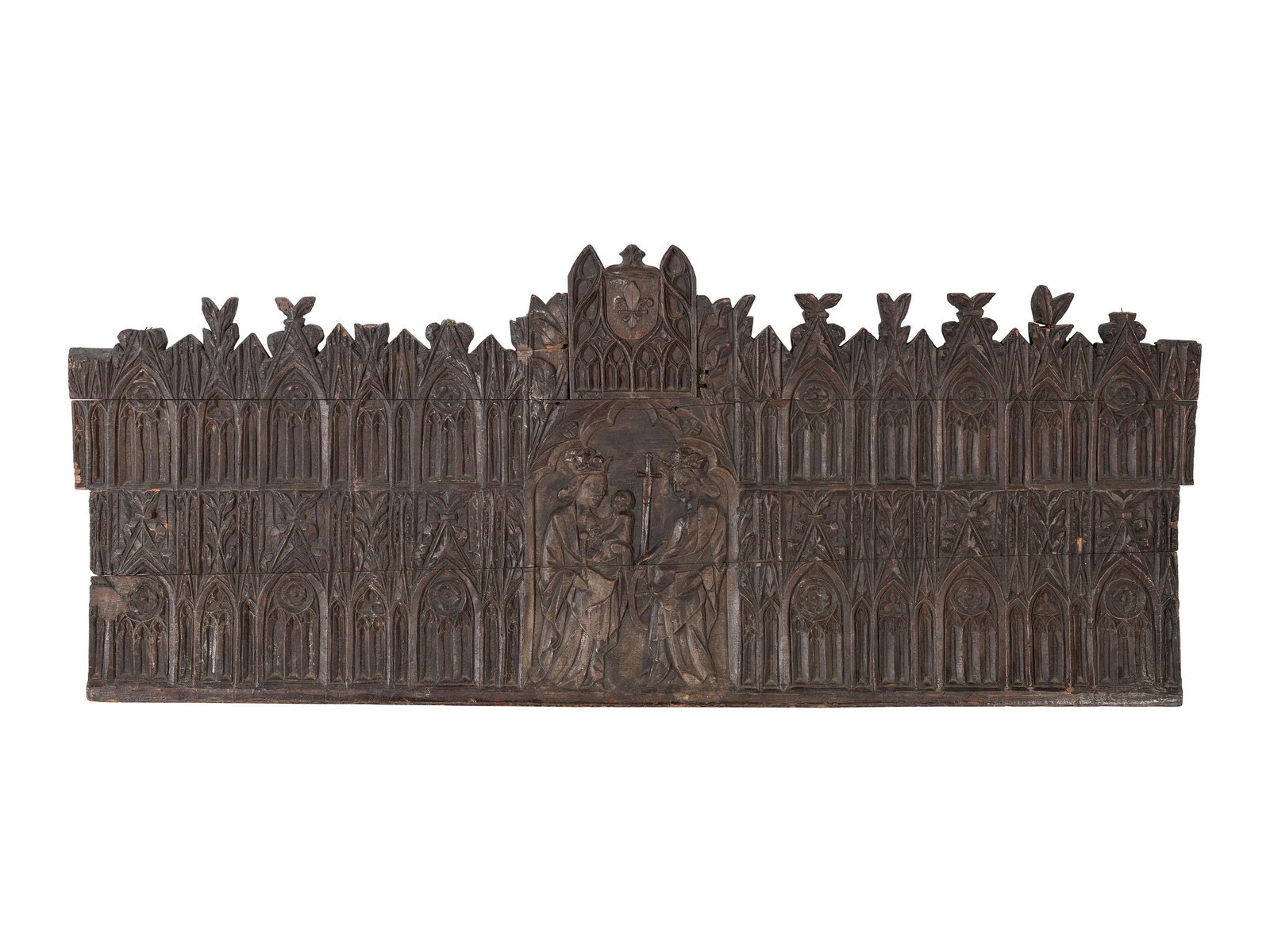 A Gothic Style Architectural Carved Wood Panel   (1 of 2)