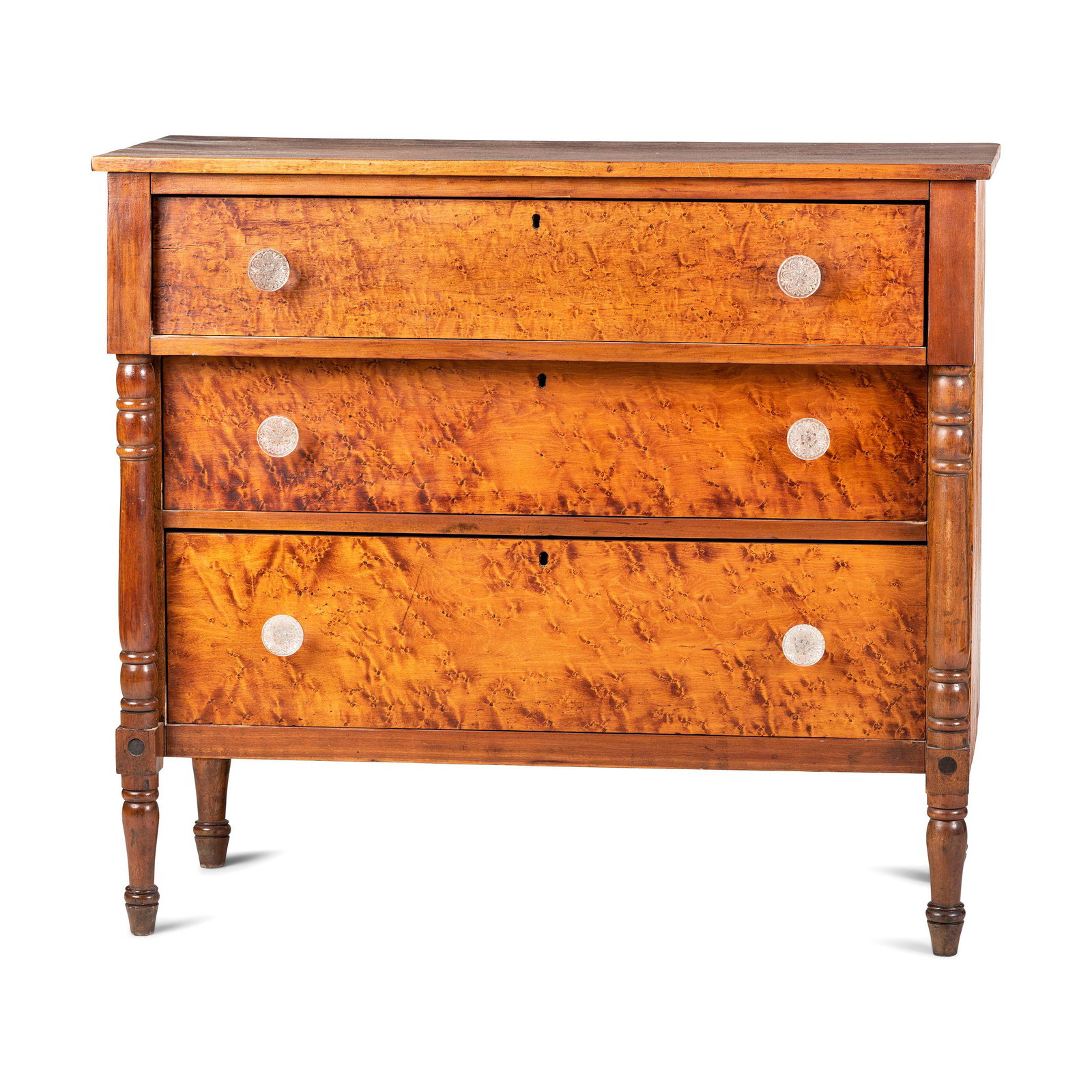 An Early Classical Bird's Eye Maple Chest of Drawers (1 of 3)