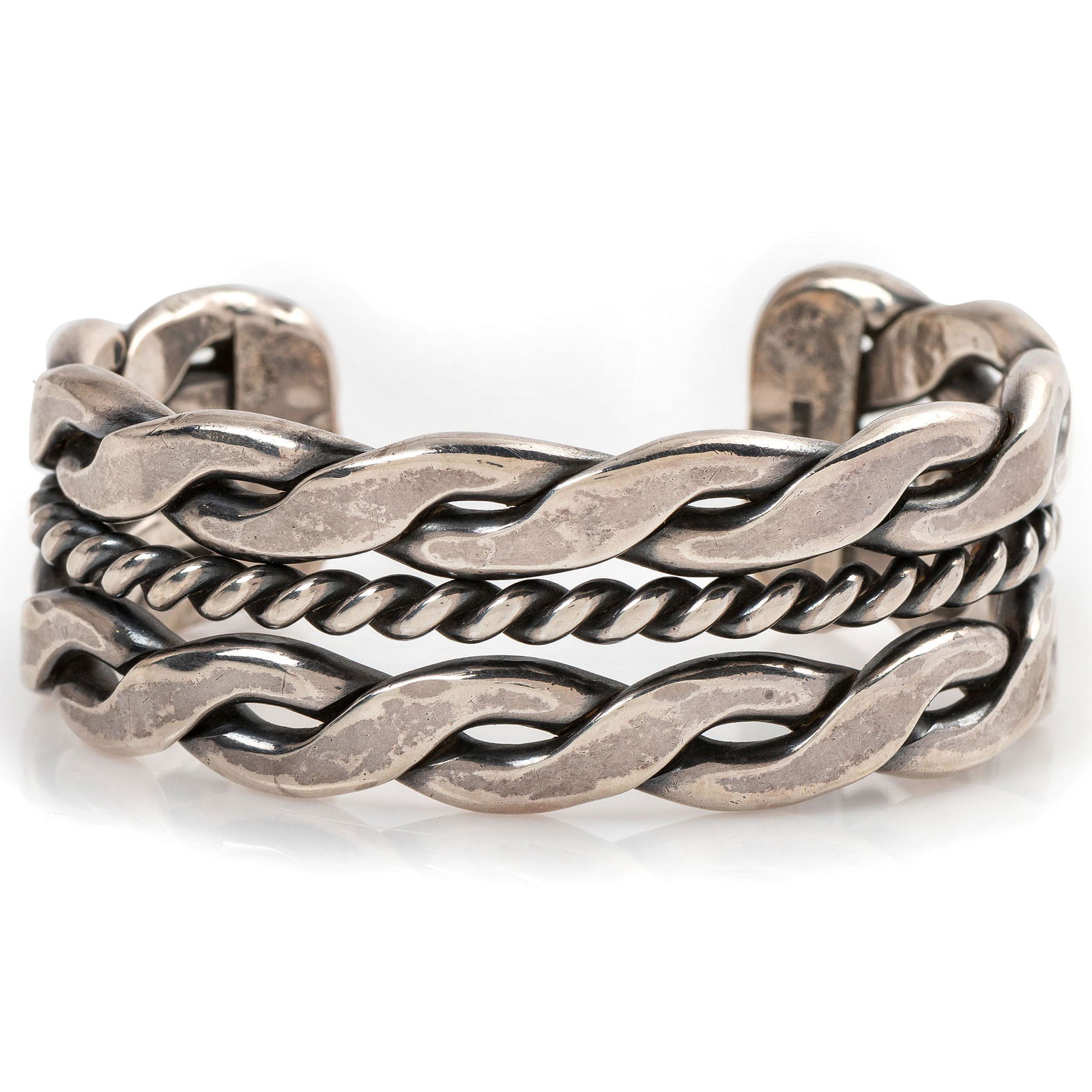 Navajo Silver Twisted Wire Cuff Bracelet (1 of 3)