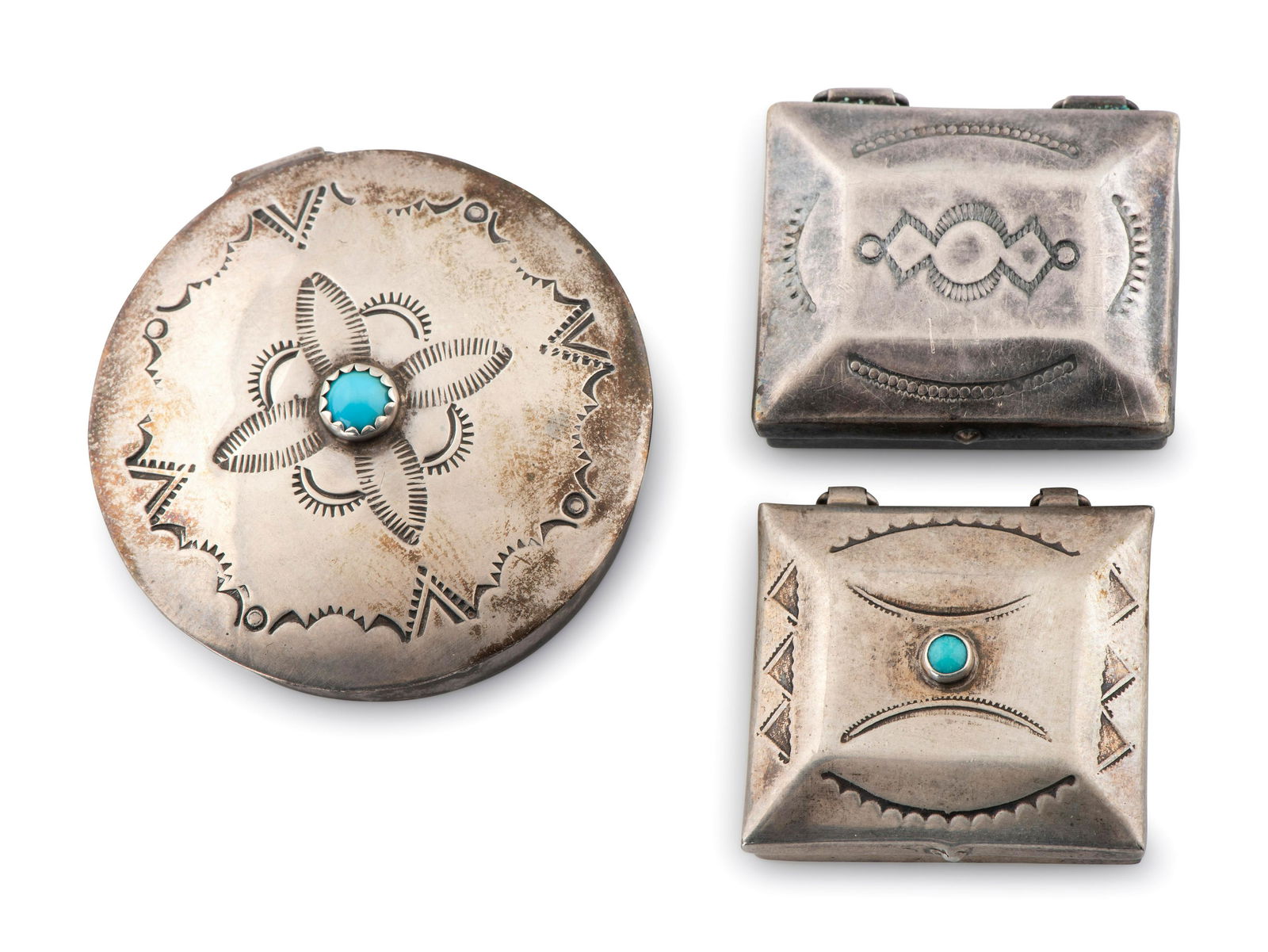 Navajo Silver Pill Boxes (1 of 2)