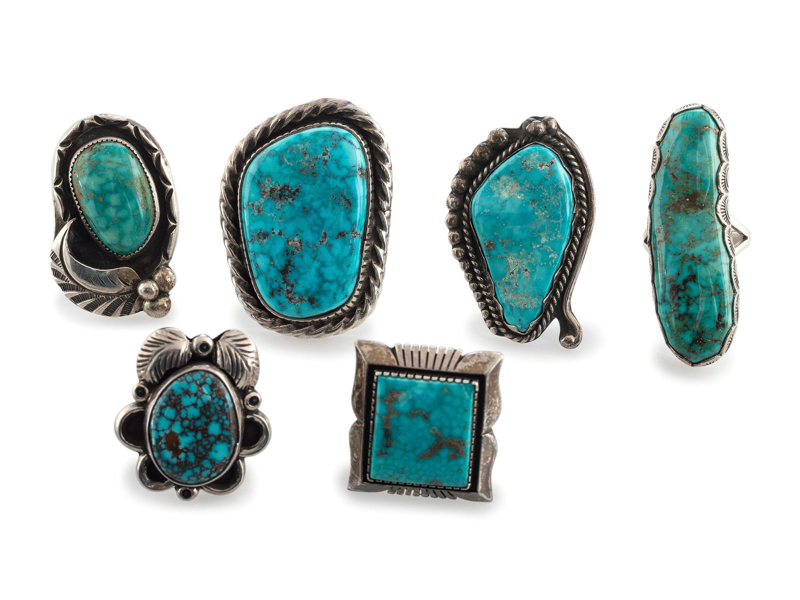Navajo Silver and Turquoise Rings (1 of 3)