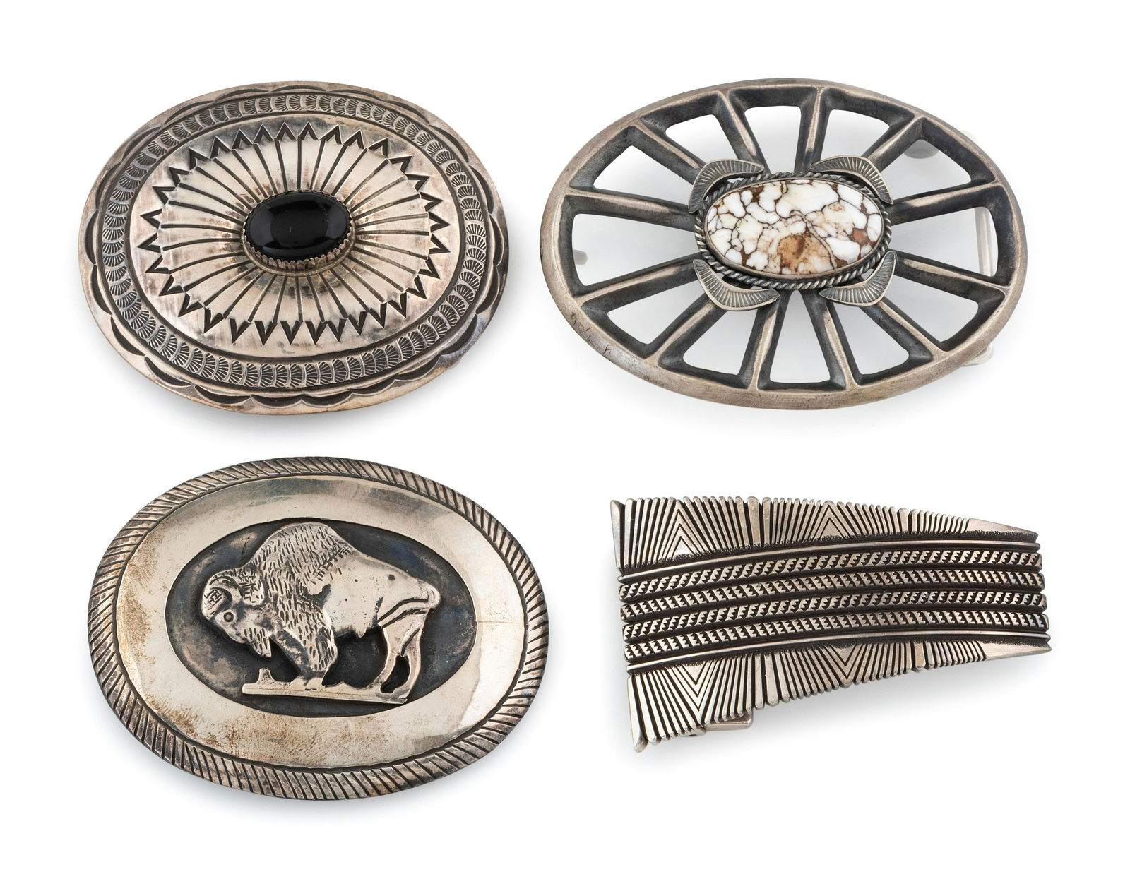 Navajo Sterling Silver Belt Buckles (1 of 6)