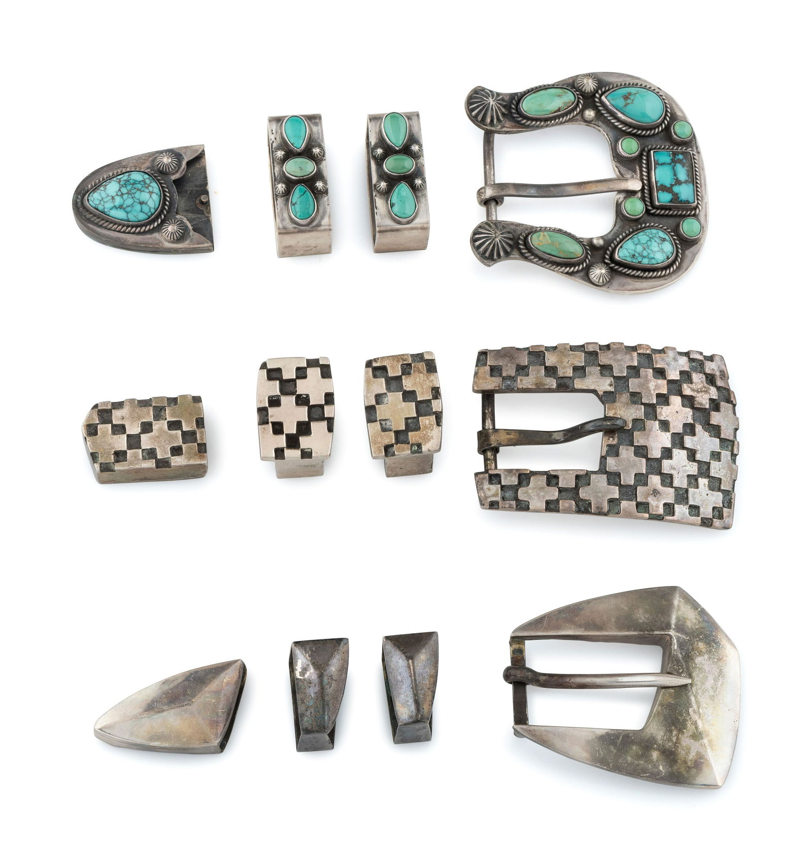 Navajo and Yaqui Silver Ranger Sets (1 of 4)