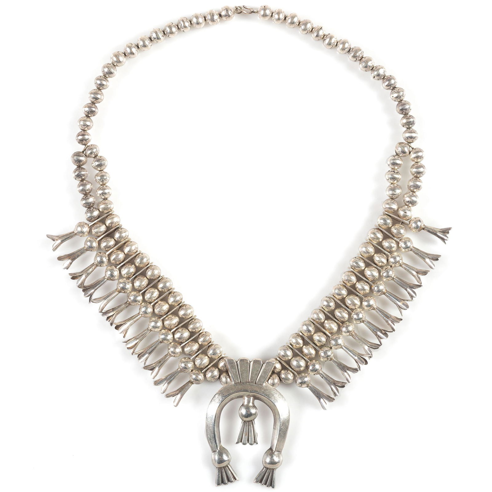 Navajo Silver Squash Blossom Necklace (1 of 3)