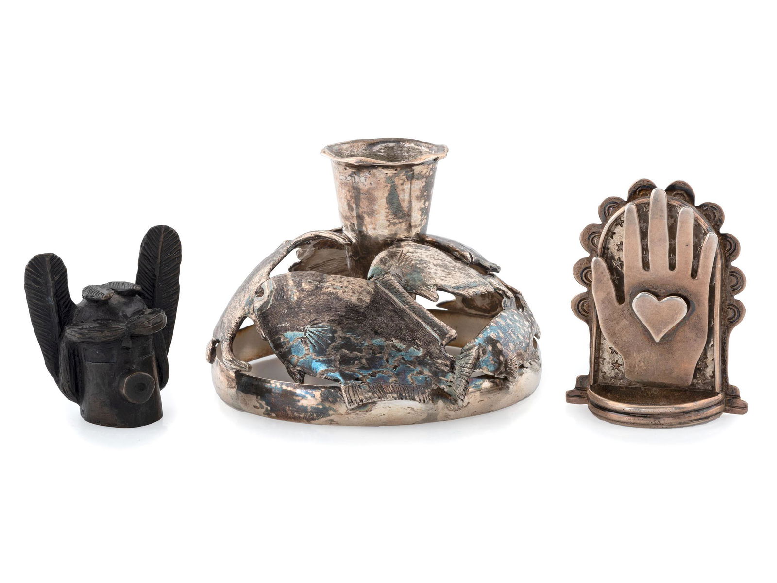 Southwestern-style Sterling Silver Candle Stick Holder (1 of 1)