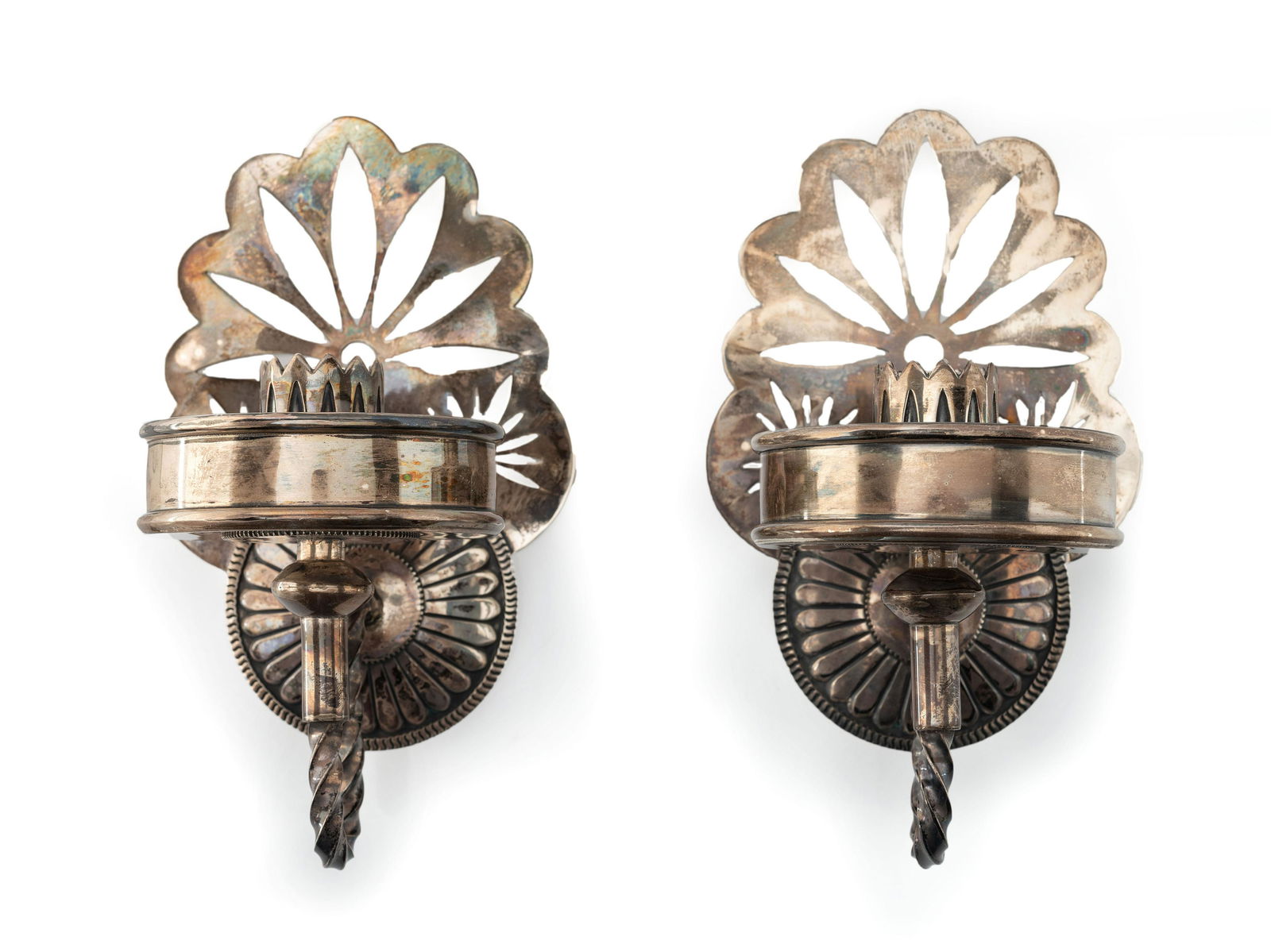 Pair of Southwestern-style Sterling Silver Sconces (1 of 3)
