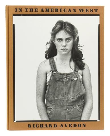 (AVEDON, RICHARD) In the American West. New York,: (AVEDON, RICHARD) In the American West. New York: Harry N. Abrams, (1985). Folio. Tan cloth boards with mounted photographic reproductions on the front and rear covers, original acetate dust jacket. F