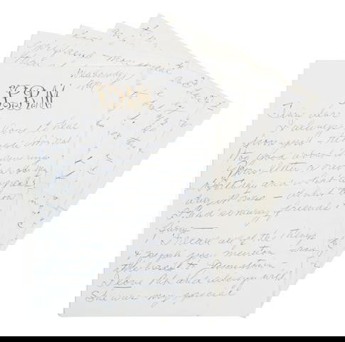 (ENTERTAINMENT, TELEVISION) BALL, LUCILLE. Autogra: (ENTERTAINMENT, TELEVISION) BALL, LUCILLE Autographed letter signed ("Lucy"), on her personal letterhead, 7 pp. (front and back), Wednesday AM.