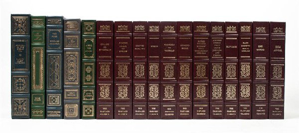 (BINDINGS) A group of 17 leather bound books, incl: (BINDINGS) A group of 17 leather bound books, including five volumes published by The Franklin Library (Franklin Center, P. A., 1985-1986), comprising: Admiral of the Ocean Sea. A Life of Christopher 