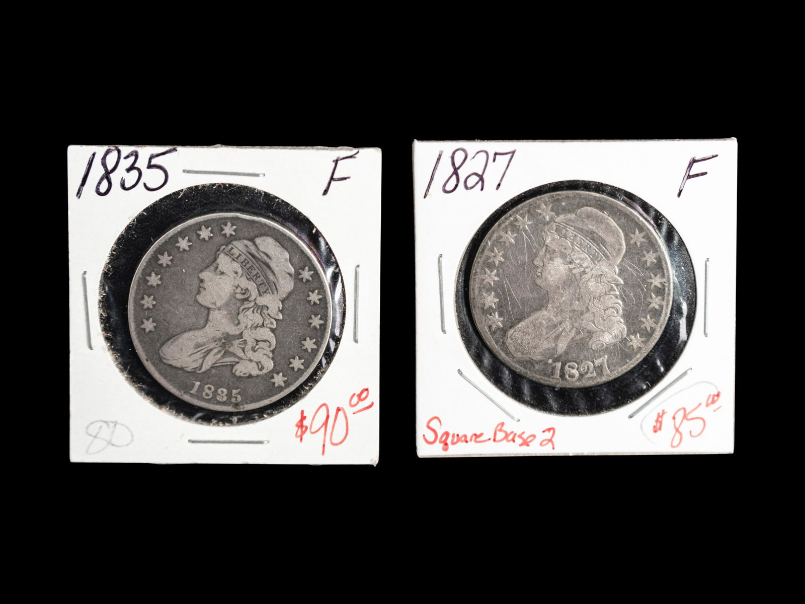 Two Capped Bust 50c Coins (1 of 2)