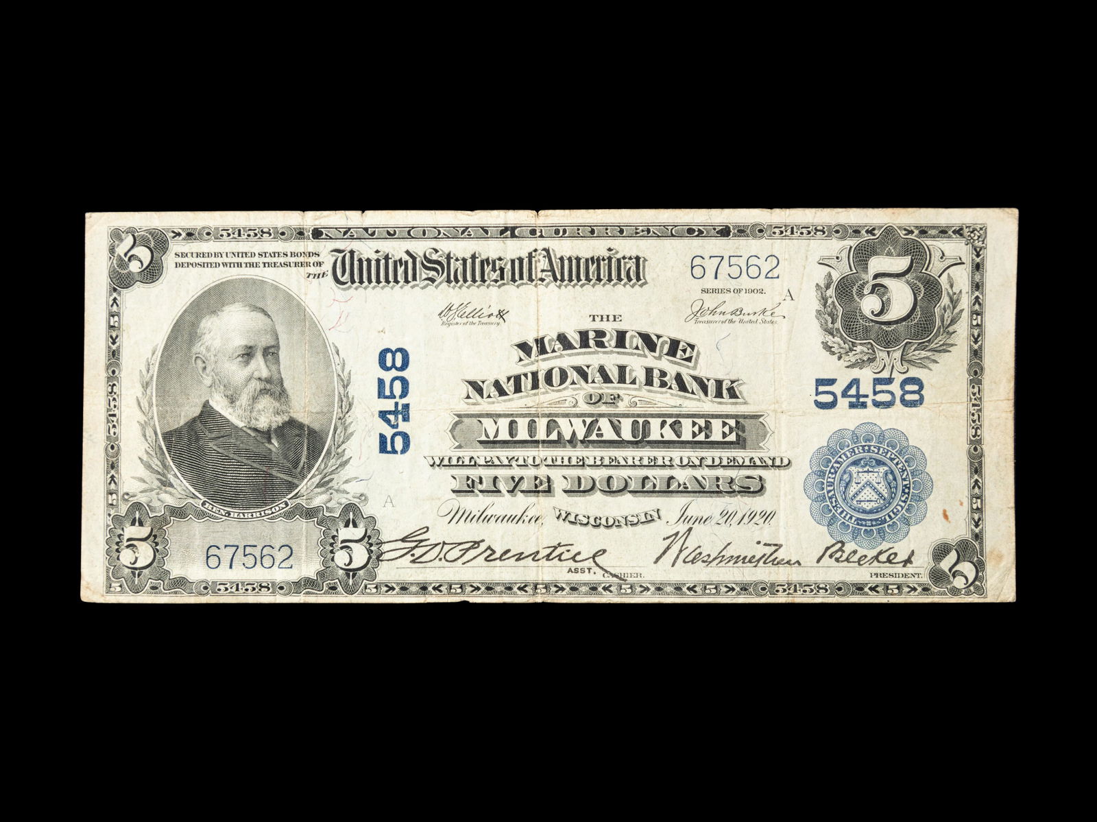 A Series 1902 Marine National Bank of Milwaukee, WI (1 of 2)