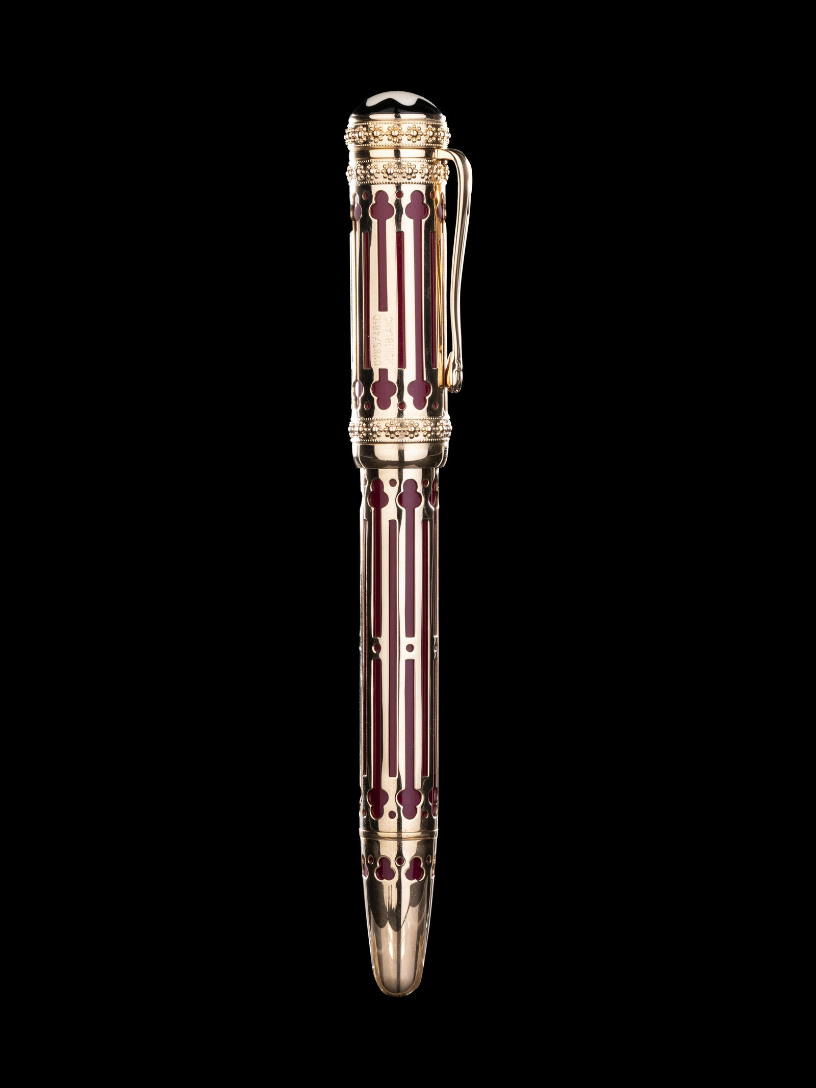 Montblanc: Catherine The Great Limited Edition Fountain: Montblanc: Catherine The Great Limited Edition Fountain Pen numbered 765/4810 with an 18-karat M nib and having a factory issued display box, papers and outer packaging.