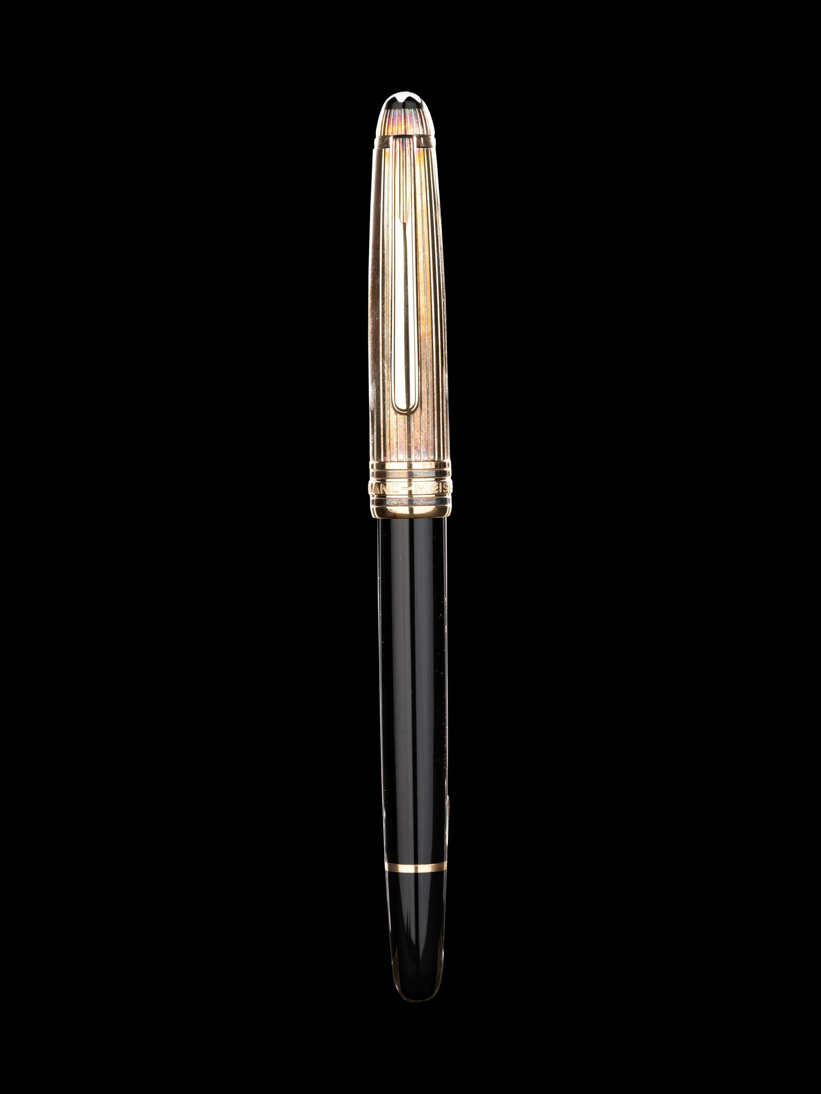 Montblanc: Meisterstuck-Doue Silver Mounted Fountain: Montblanc: Meisterstuck-Doue Silver Mounted Fountain Pen with an 18-karat bicolor M nib and having a factory issued display box, papers and outer packaging; previously inked.
