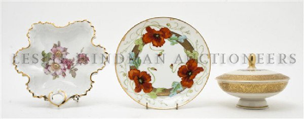 A Collection of Continental Porcelain Articles, Wi: A Collection of Continental Porcelain Articles, comprising Bavarian and Limoges examples, four trays, five plates, six saucers and a covered bowl. Width of widest 10 1/4 inches. Property of a Lady, Oa