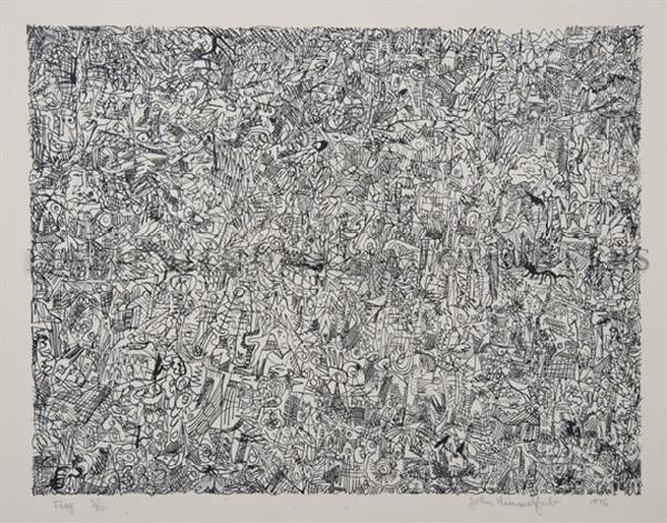 John Himmelfarb, (American, b. 1946), Flag, 1976: John Himmelfarb (American, b. 1946) Flag, 1976 lithograph edition 37/50, signed and dated (lower right) 16 x 20 inches. Property from the Estate of Marjorie C. Barnett, M.D., Chicago, Illinois