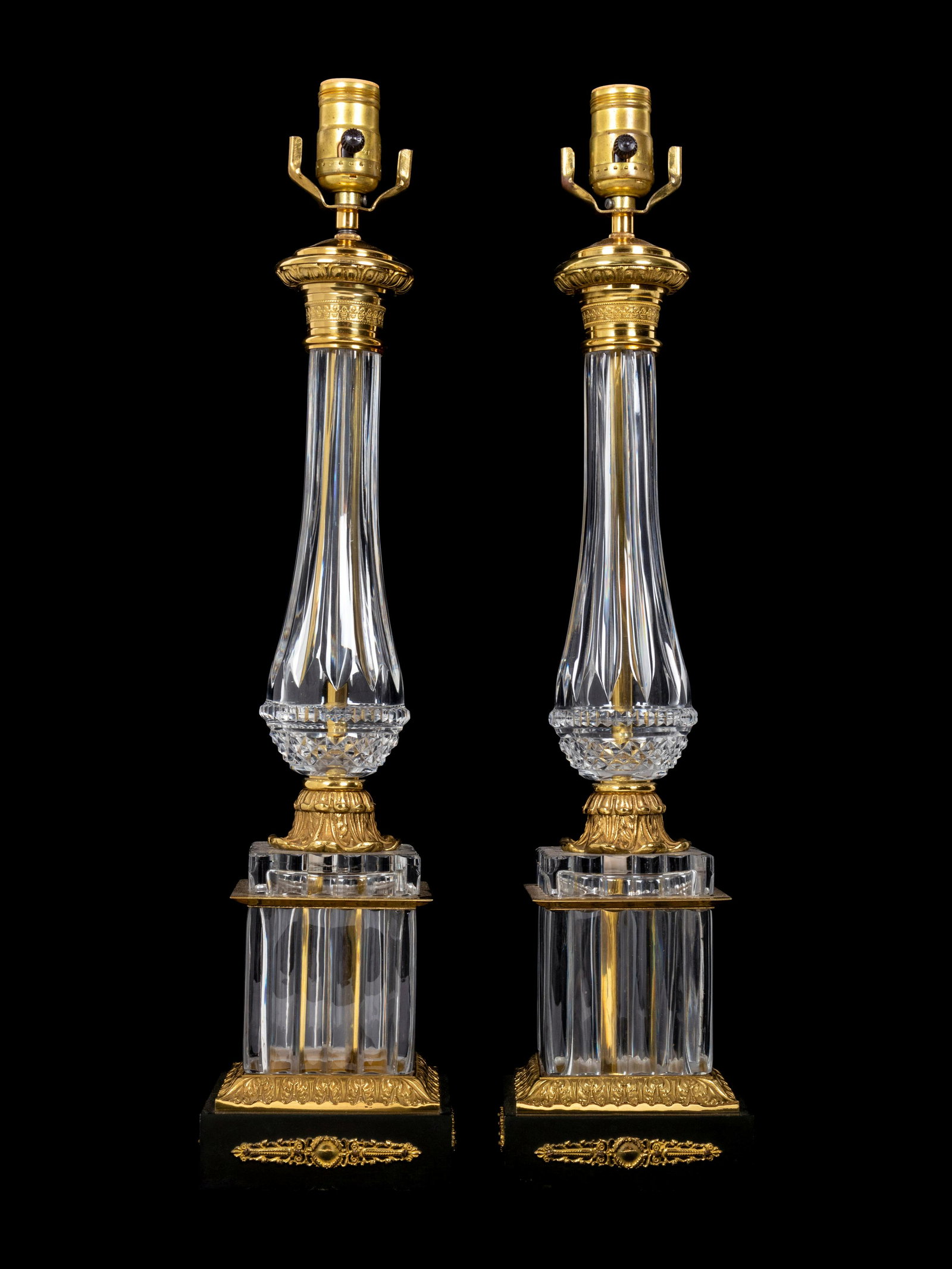 A Pair of Empire Style Gilt Metal Mounted Glass Table (1 of 4)