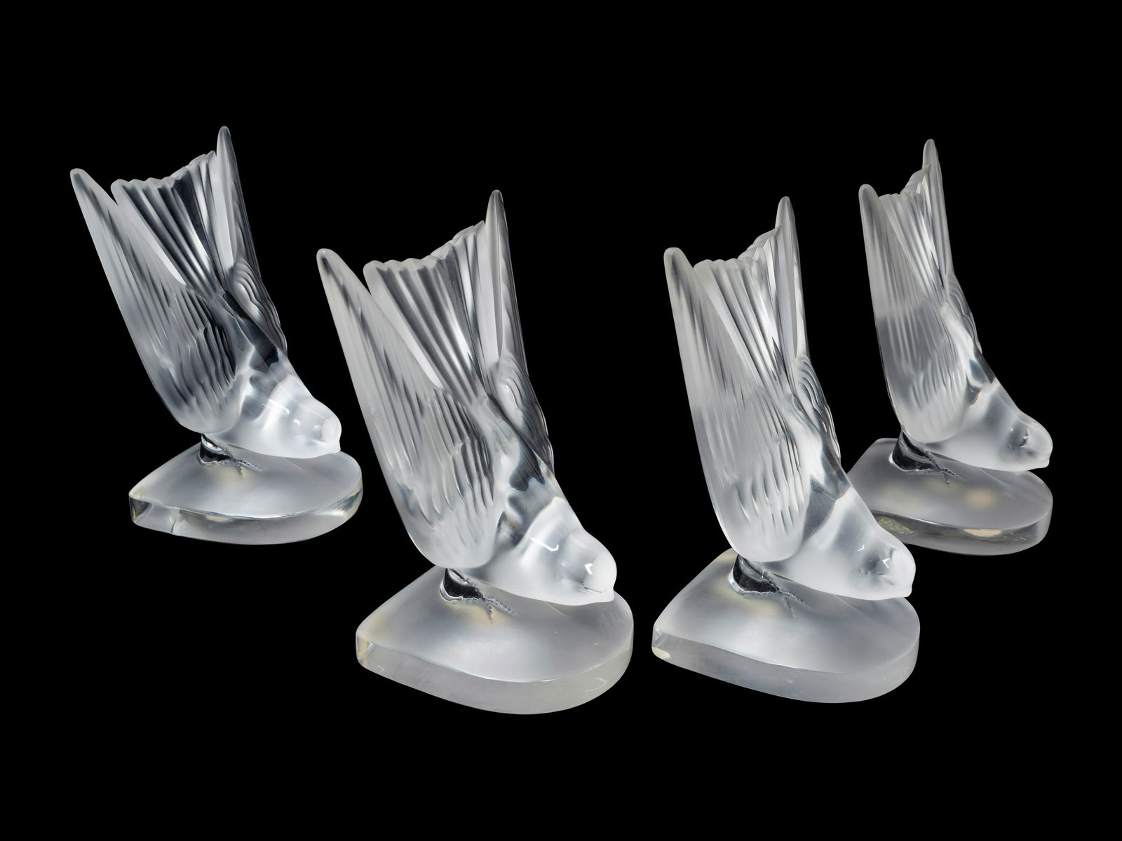 Four Lalique  Hirondelle Ornaments (1 of 3)