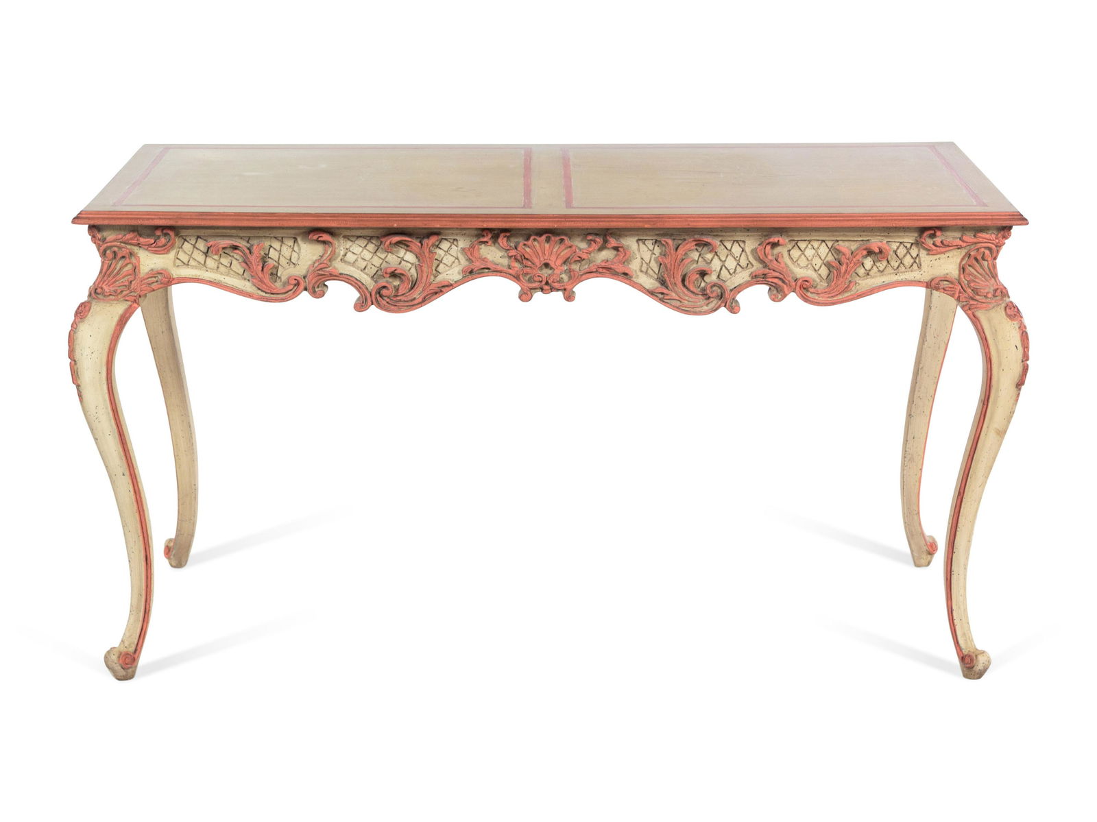 An Italian Baroque Style Pink and Cream Painted Center (1 of 3)