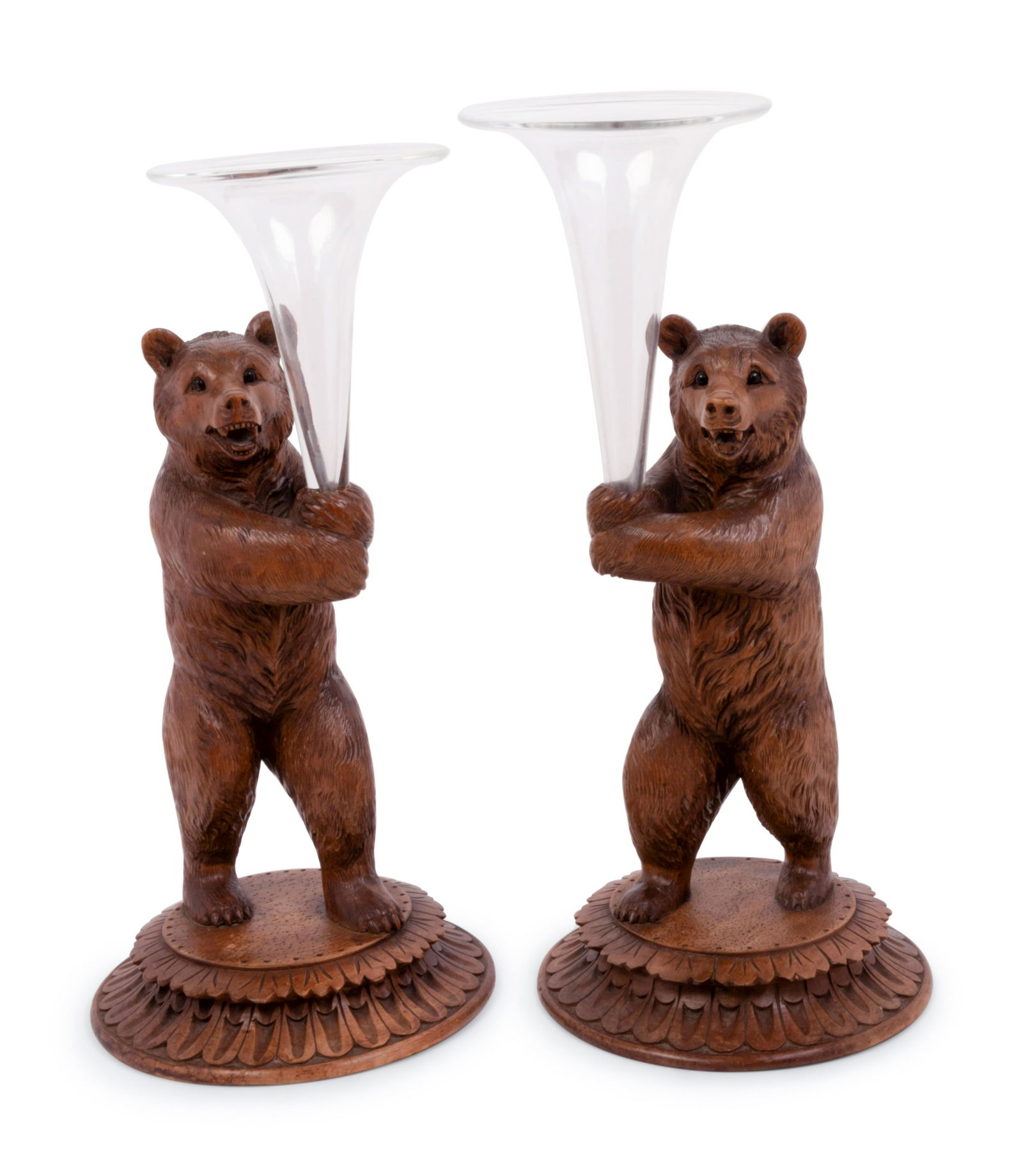 A Pair of Black Forest Style Carved Wood Bear-Form (1 of 3)