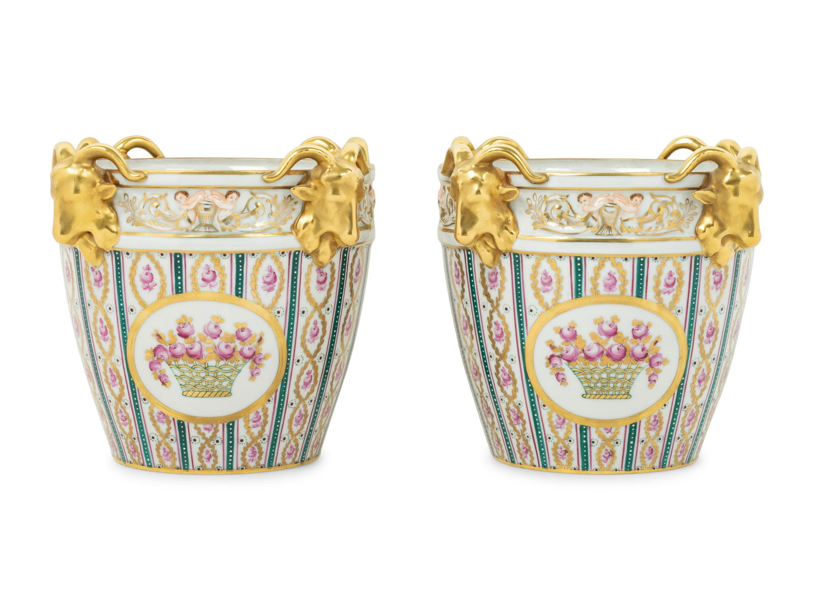 A Pair of Dresden Porcelain Cache Pots (1 of 5)