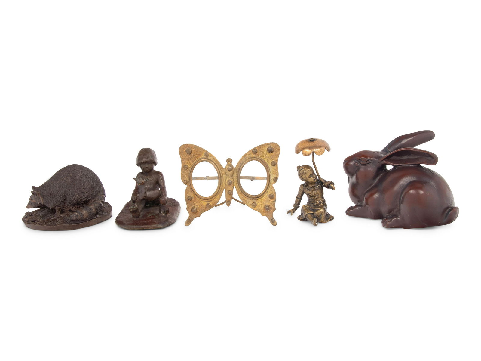 A Group of Five Bronze and Brass Articles (1 of 4)