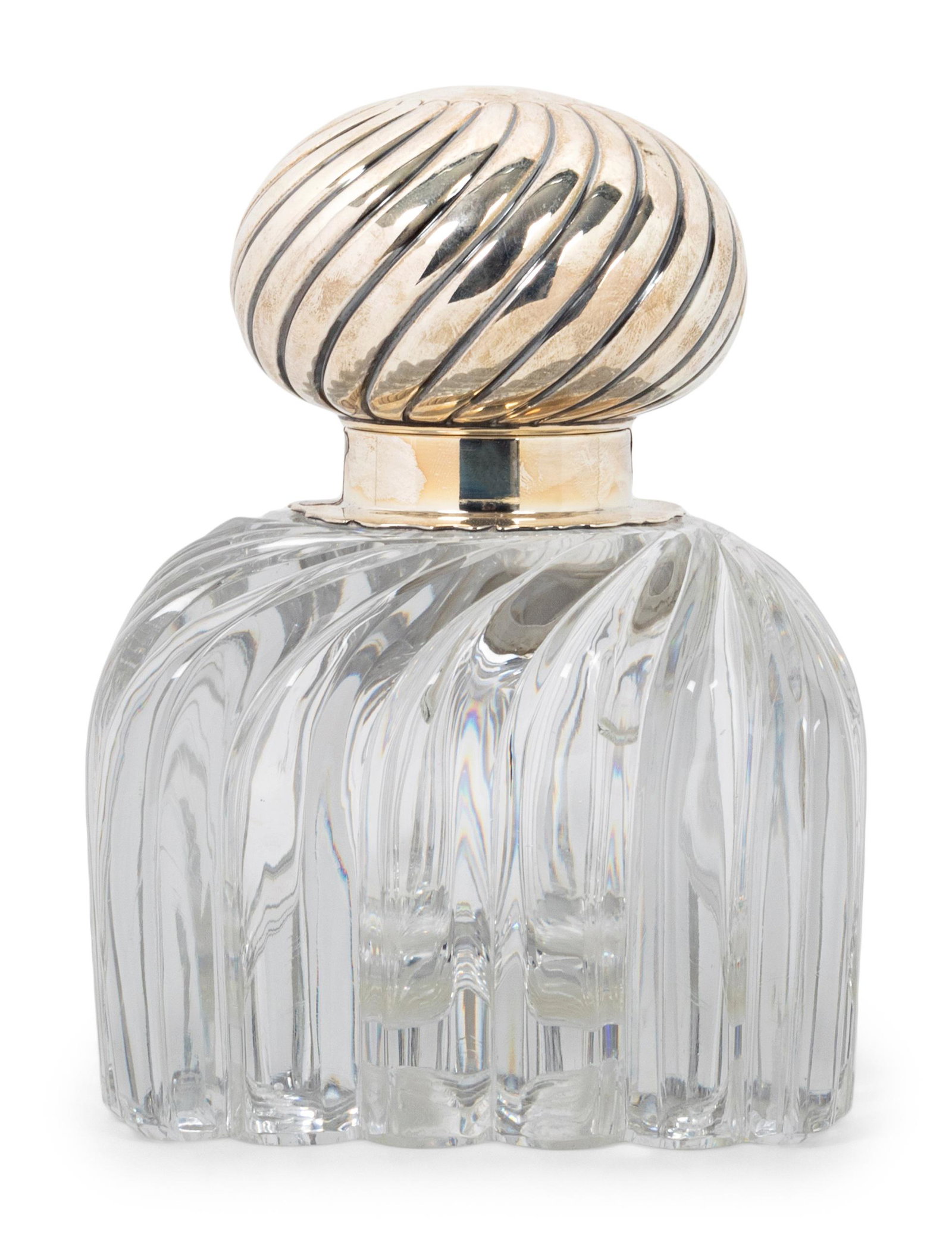 An American Silver Mounted Cut Glass Inkwell (1 of 3)