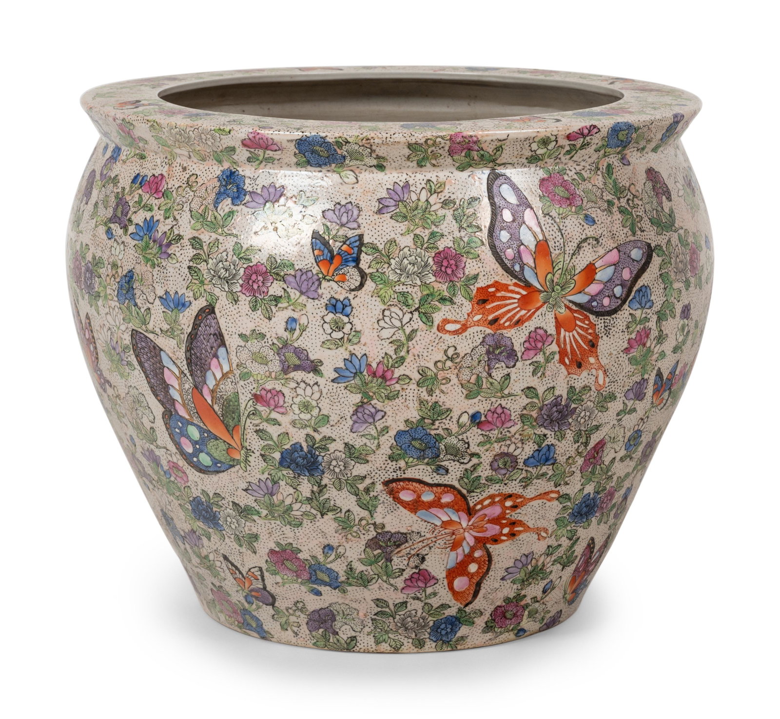 A Chinese Export Porcelain Jardiniere : A Chinese Export Porcelain Jardiniere Late 20th Century Height 14 x diameter 16 1/4 inches. Property From The Estate of Edwin L. Cox, Dallas, Texas