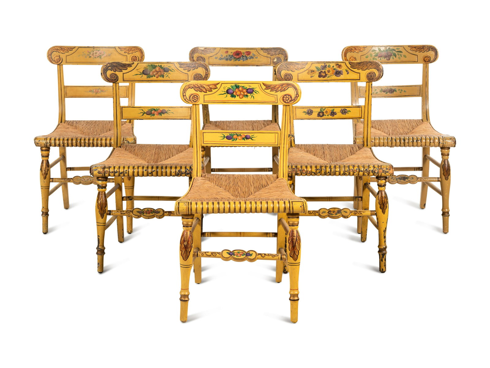 A Set of Six Painted Hitchcock Chairs (1 of 2)