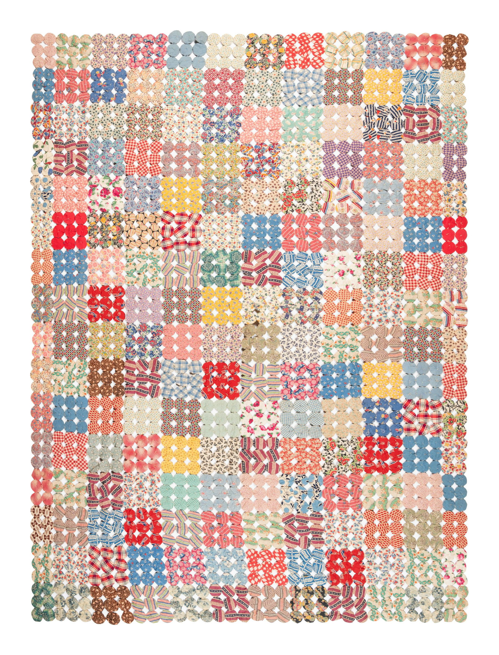 A Pieced Cotton Yo-Yo Quilt (1 of 5)