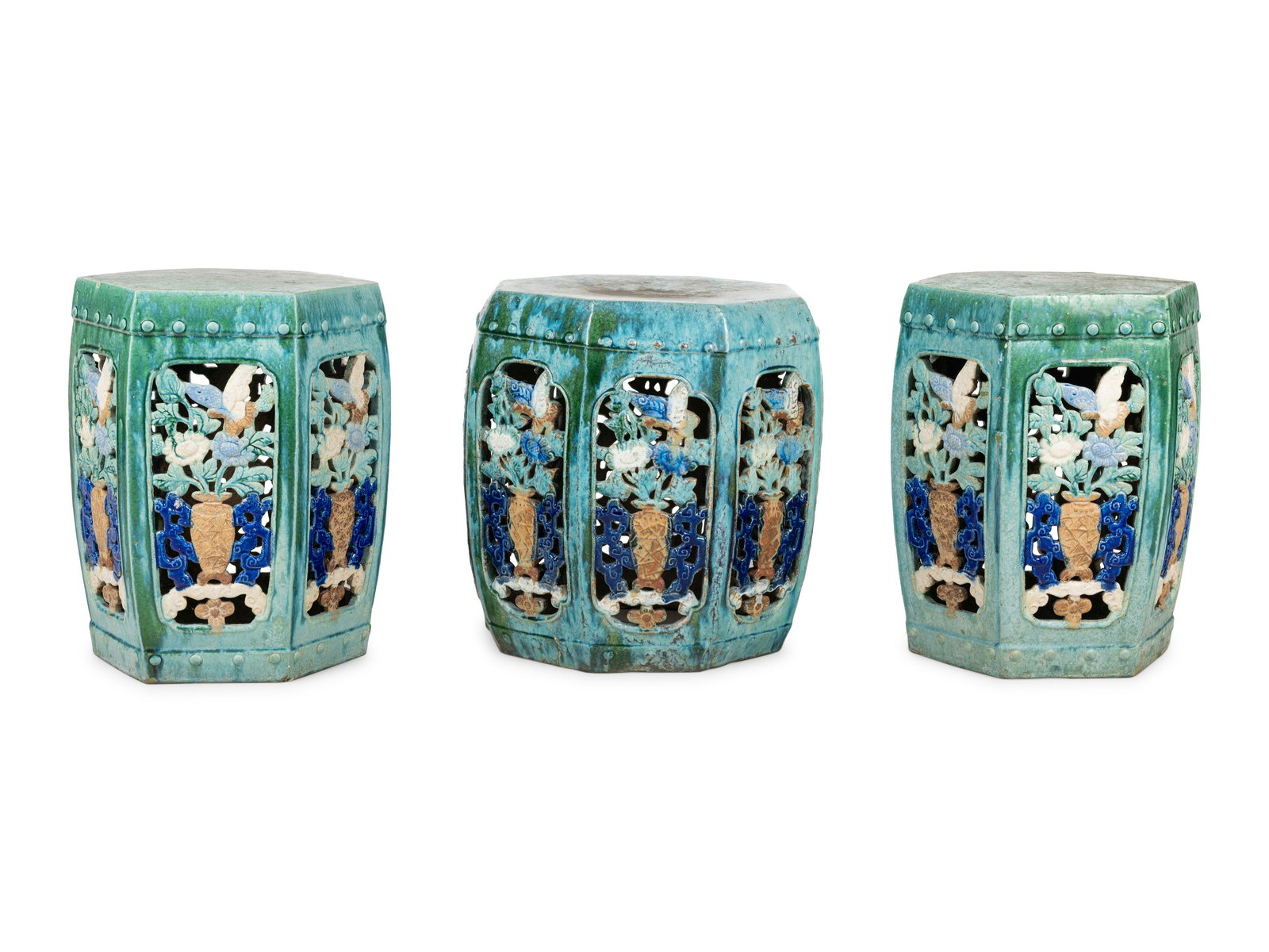 Three Chinese Glazed Porcelain Garden Seats (1 of 4)