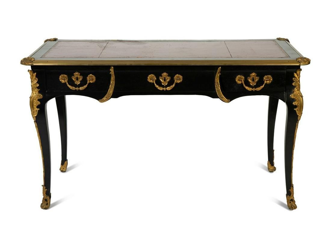 A Regence Style Gilt Bronze Mounted Ebonized Bureau (1 of 3)