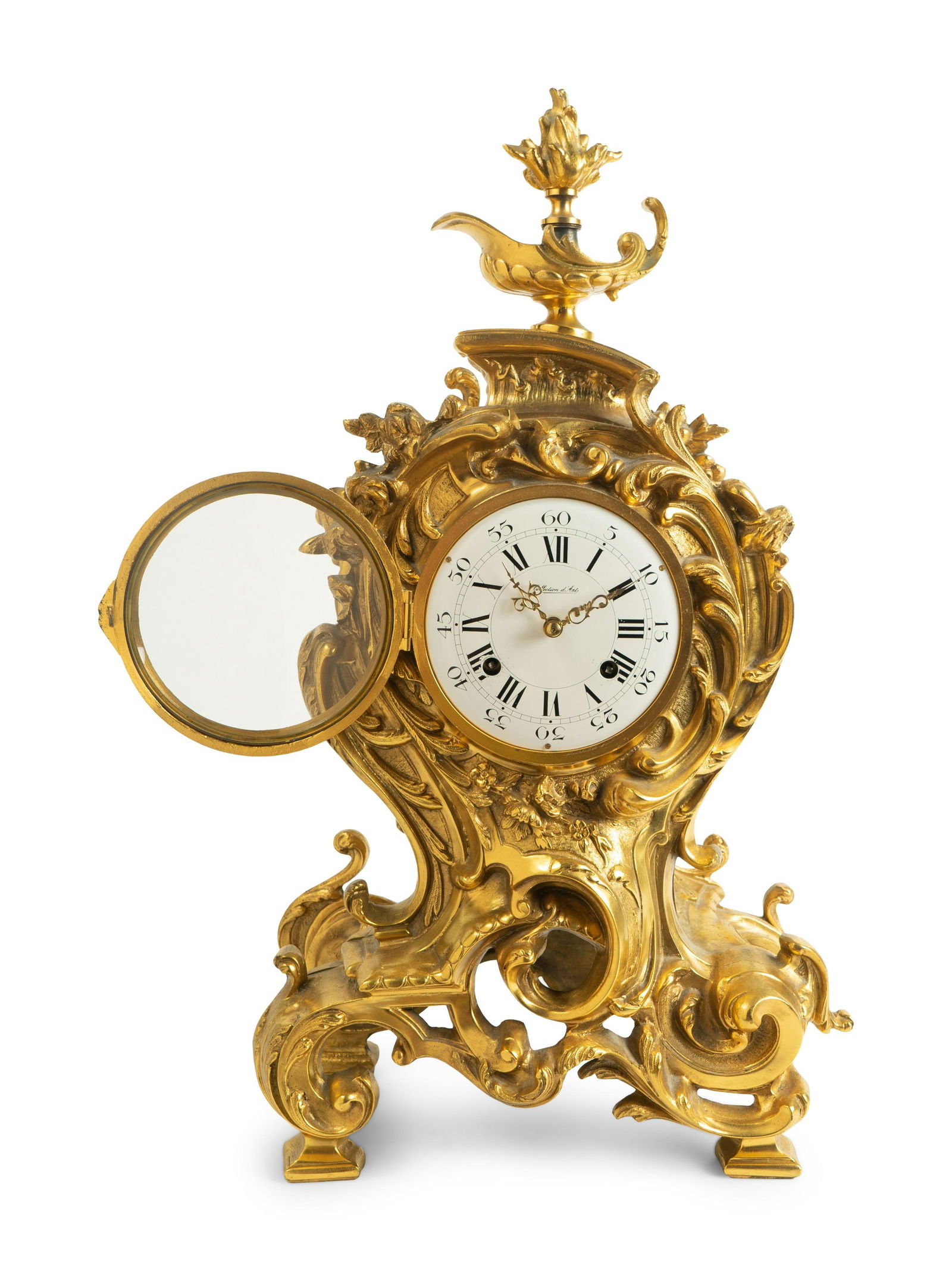 A Louis XV Style Gilt Bronze Bracket Clock Height 19 x (1 of 5)